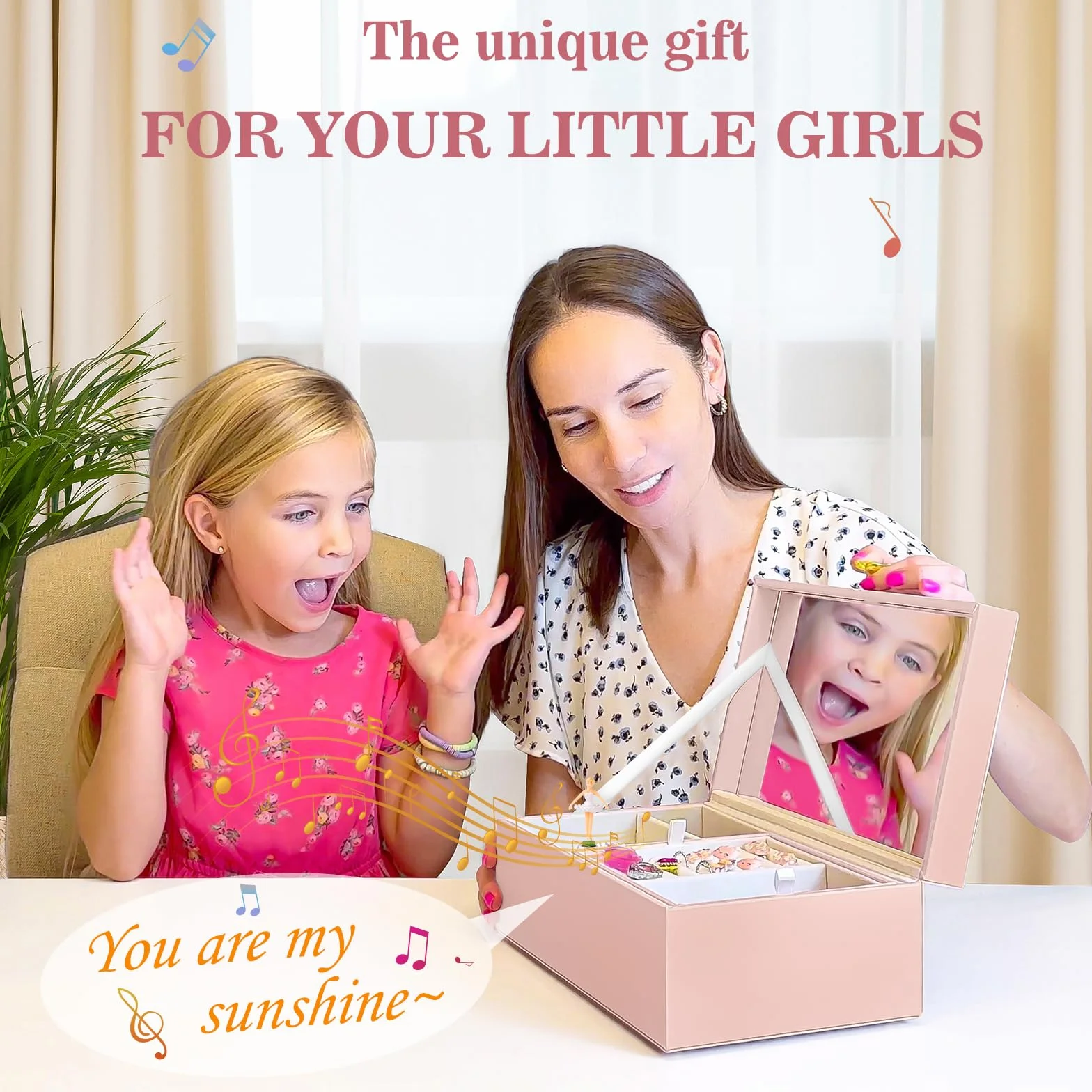 ProCase Grande Carillon Portagioie per Bambina e Ragazza, Portagioie Musicale Con Ballerina, Regalo per Bambina -Rosa