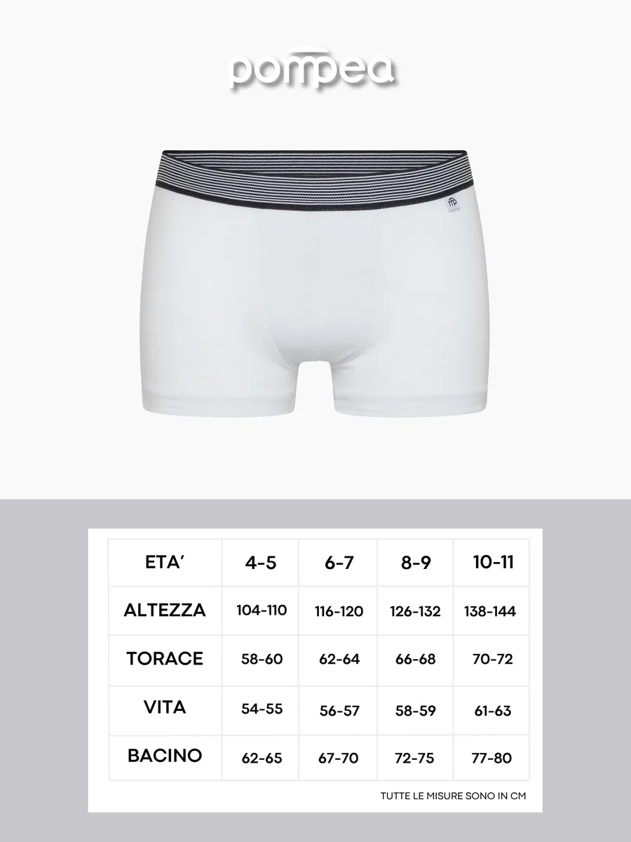 POMPEA 6 Pezzi Boxer Bambino in Cotone, Mutande per Bambini in Tessuto Jersey con Cinturino Elastico a Righe