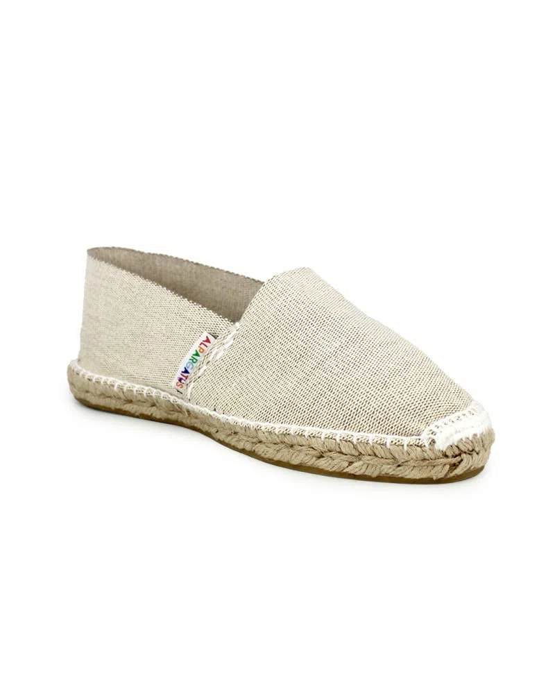 Espadrillas Piane di Tela Jaspeada Fatte a Mano in Spagna, beige, 35 EU