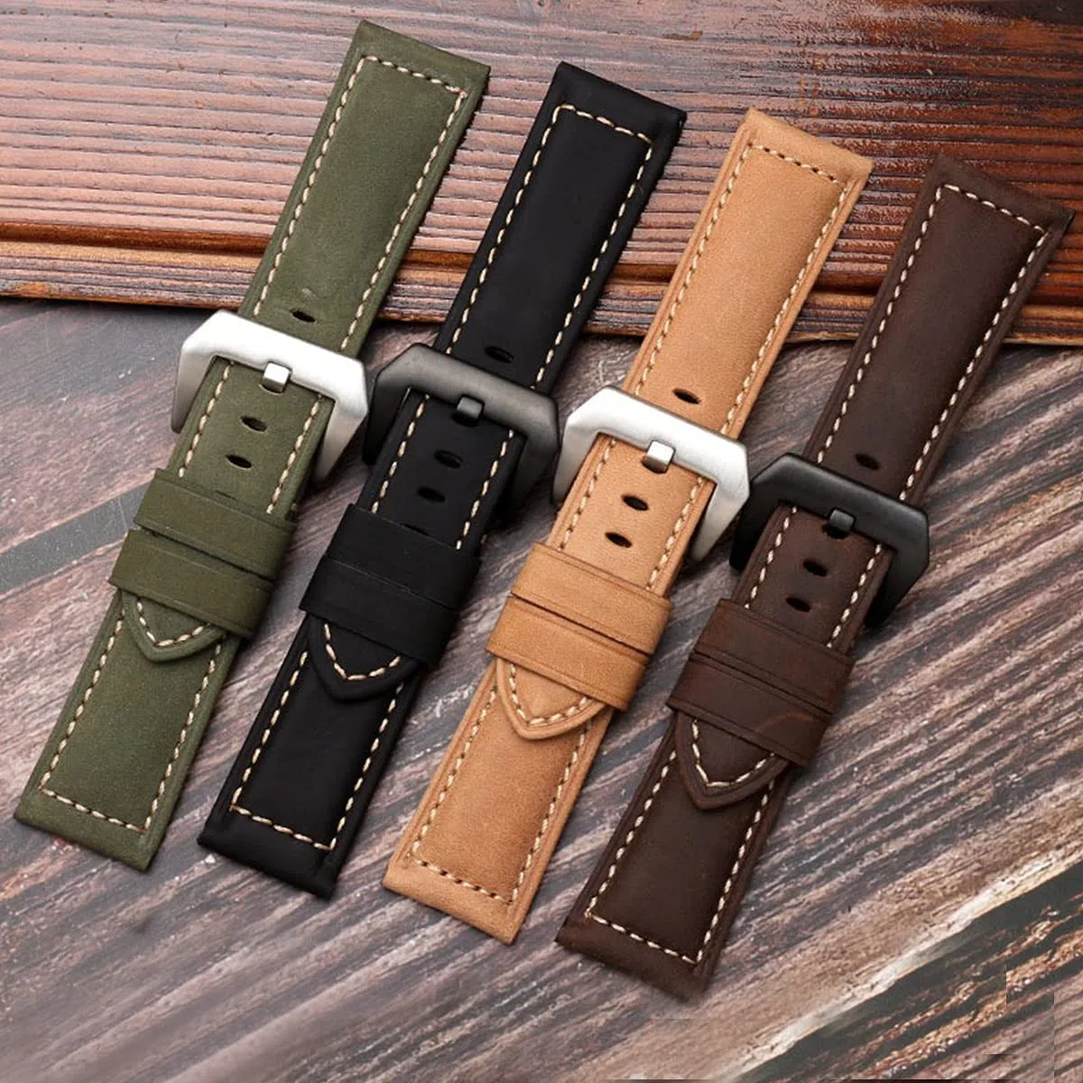 Cinturino per Orologio in Pelle Vintage Ricambio Uomo in Vera Morbido Impermeabile con Attrezzi 20mm 22mm 24mm 26mm per Panerai
