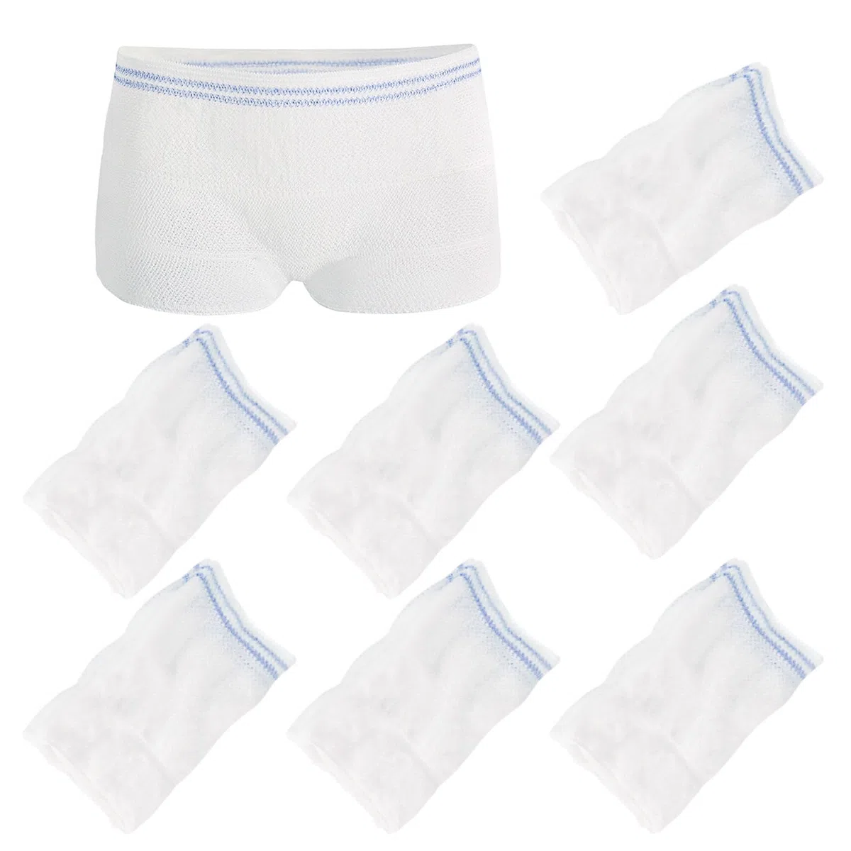 FUIPVGI 7 Pezzi Mutandine Postpartum, Confezione da Slip Postpartum, Mutandine in Rete Postpartum, Slip da Donna Postpartum Usa e Getta per Uso Quotidiano,Maternità,Incontinenza,Viaggio (Bianco)