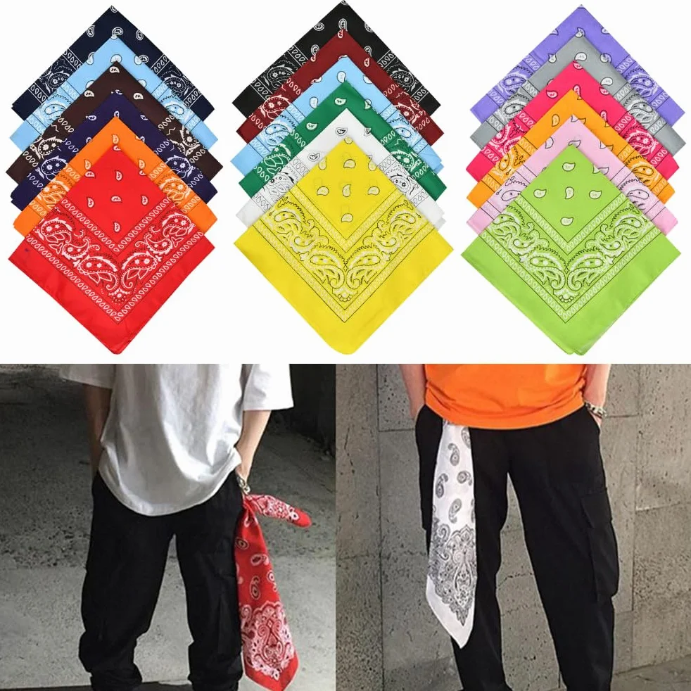 BUYGOO Bandana per Capelli 20PZ Bandane Multicolori per Cappelli Bandana Multiuso per Collo, Testa, Sciarpa Fazzoletti da Taschino Fibra Poliestere Disegno Paisley Unisex Multicolore Turbante Hip Hop