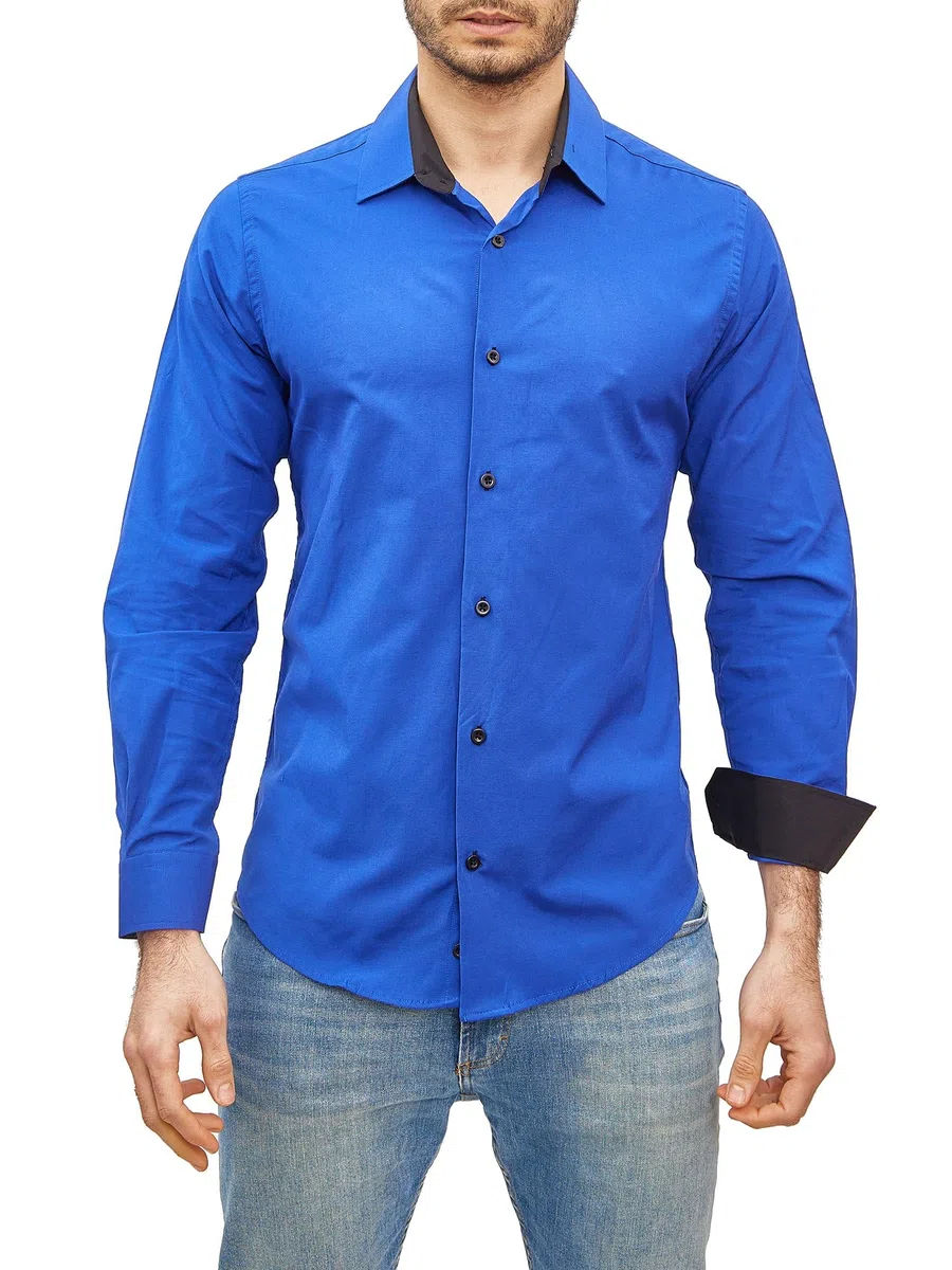 Subliminal Mode Camicia a Maniche Lunghe da Uomo | vestibilità Classica | Comoda e Facile da Lavare | Ideale per L'Ufficio e Le Uscite Informali 444-5