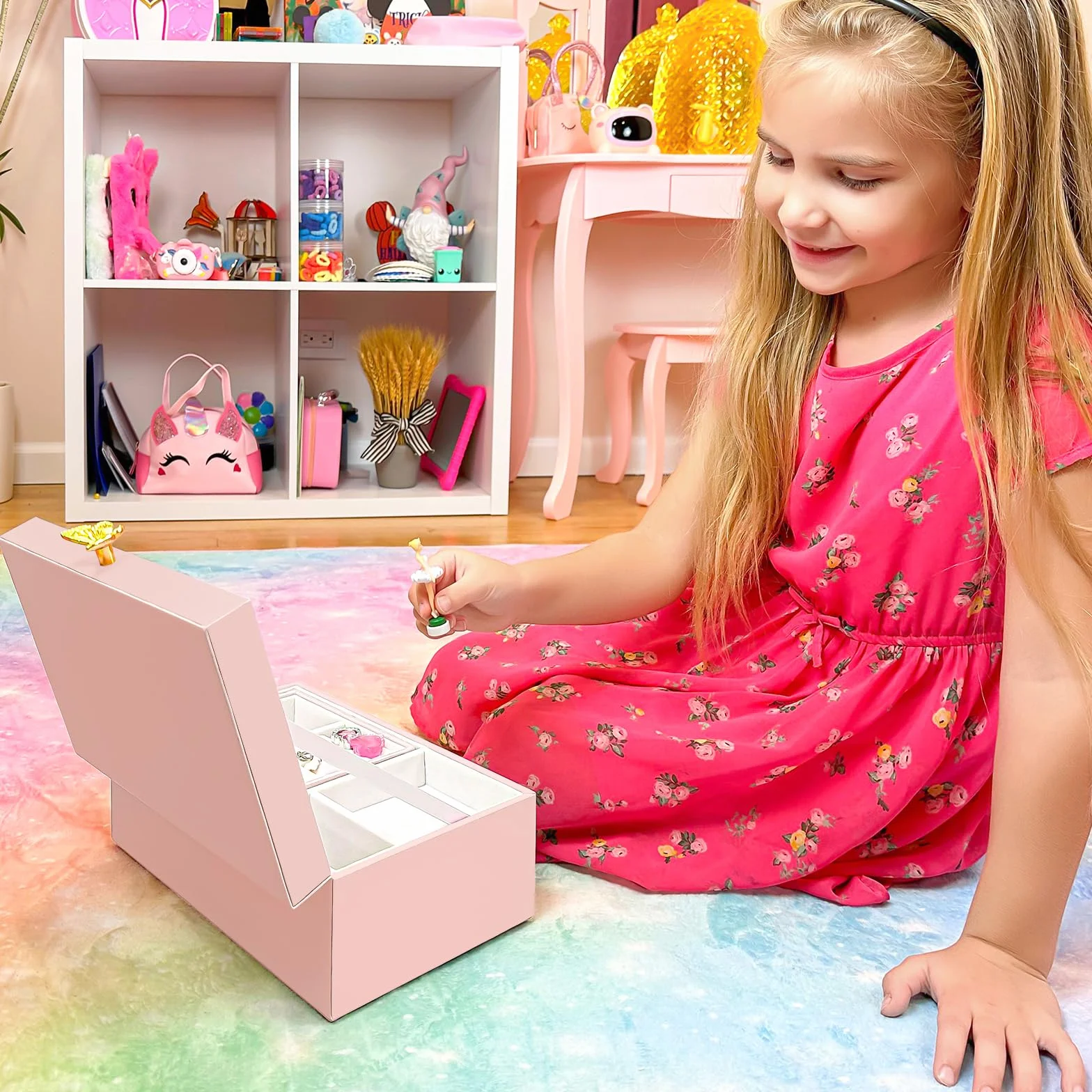 ProCase Grande Carillon Portagioie per Bambina e Ragazza, Portagioie Musicale Con Ballerina, Regalo per Bambina -Rosa