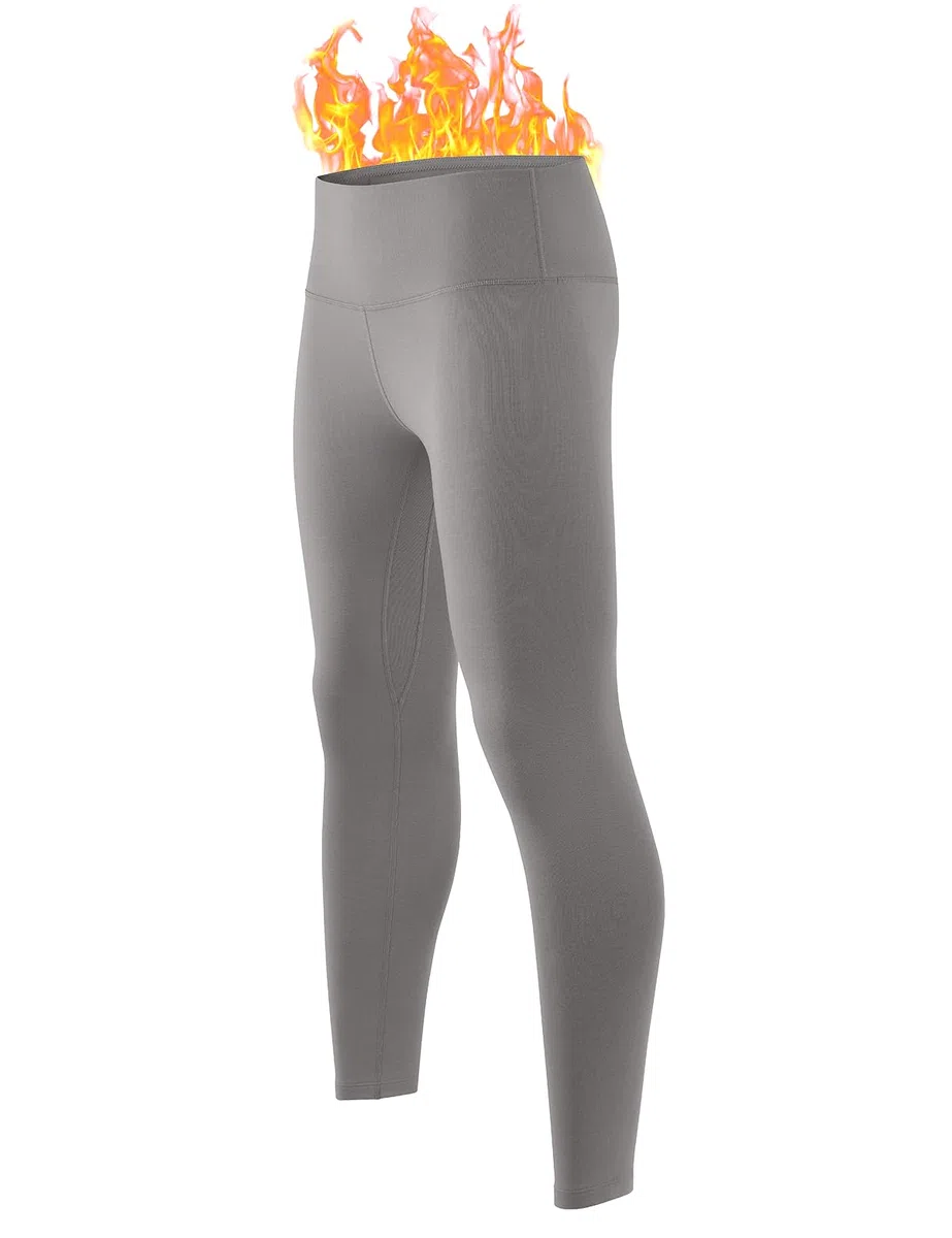 Leggings termici da donna, fodera in pile, biancheria intima a strato base, per la stagione fredda, pantaloni lunghi