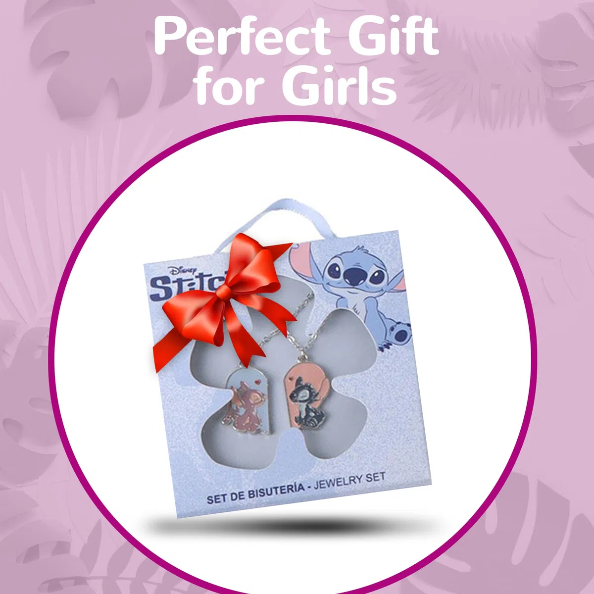 Disney Lilo & Stitch - Set di 2 Collane Cuore - Collane Migliori Amiche - Gioielli per Bambini Lilo & Stitch - Idea Regalo per Ragazza