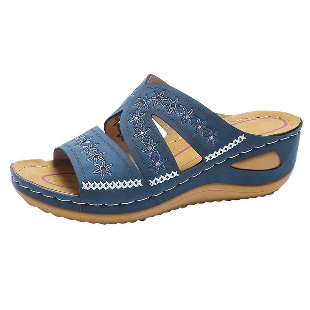 HAOLEI Sandali Ortopedici Donna Sandali Trekking Estive Ciabatte Donna Comodi da Spiaggia a Fondo Spesso Con Punta Aperta Scarpe Lavabili Sandalo Antiscivolo Traspiranti Sandals Bohemien Con Zeppa