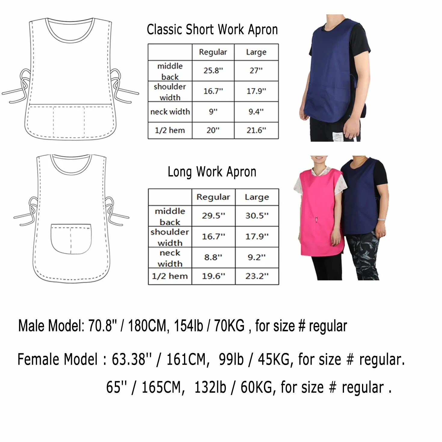 Set da 2 Pezzi Unisex Grembiule da Lavoro 2-3 Tasche Grembiule Maestra Asilo Cucina Estetista, Casacca Sanitaria Senza Maniche per Farmacia