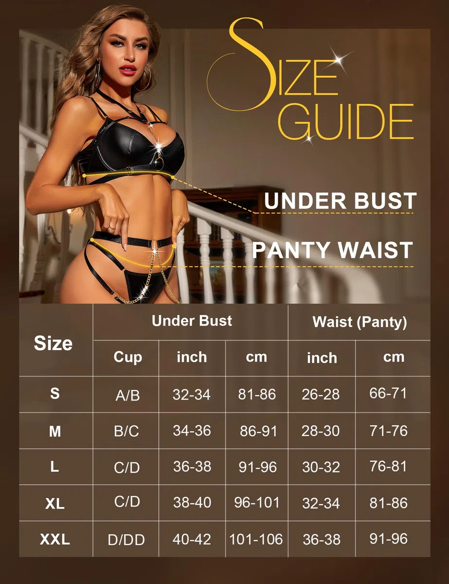 RSLOVE Completo Intimo Donna Sexy Set di Lingerie Reggiseno e Slip con Giarrettiera 6 Pezzi