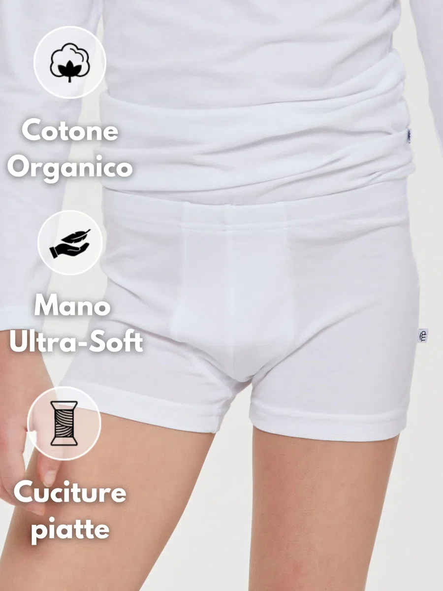 POMPEA 6 Pezzi Boxer Bambino in Cotone, Mutande per Bambini in Tessuto Jersey
