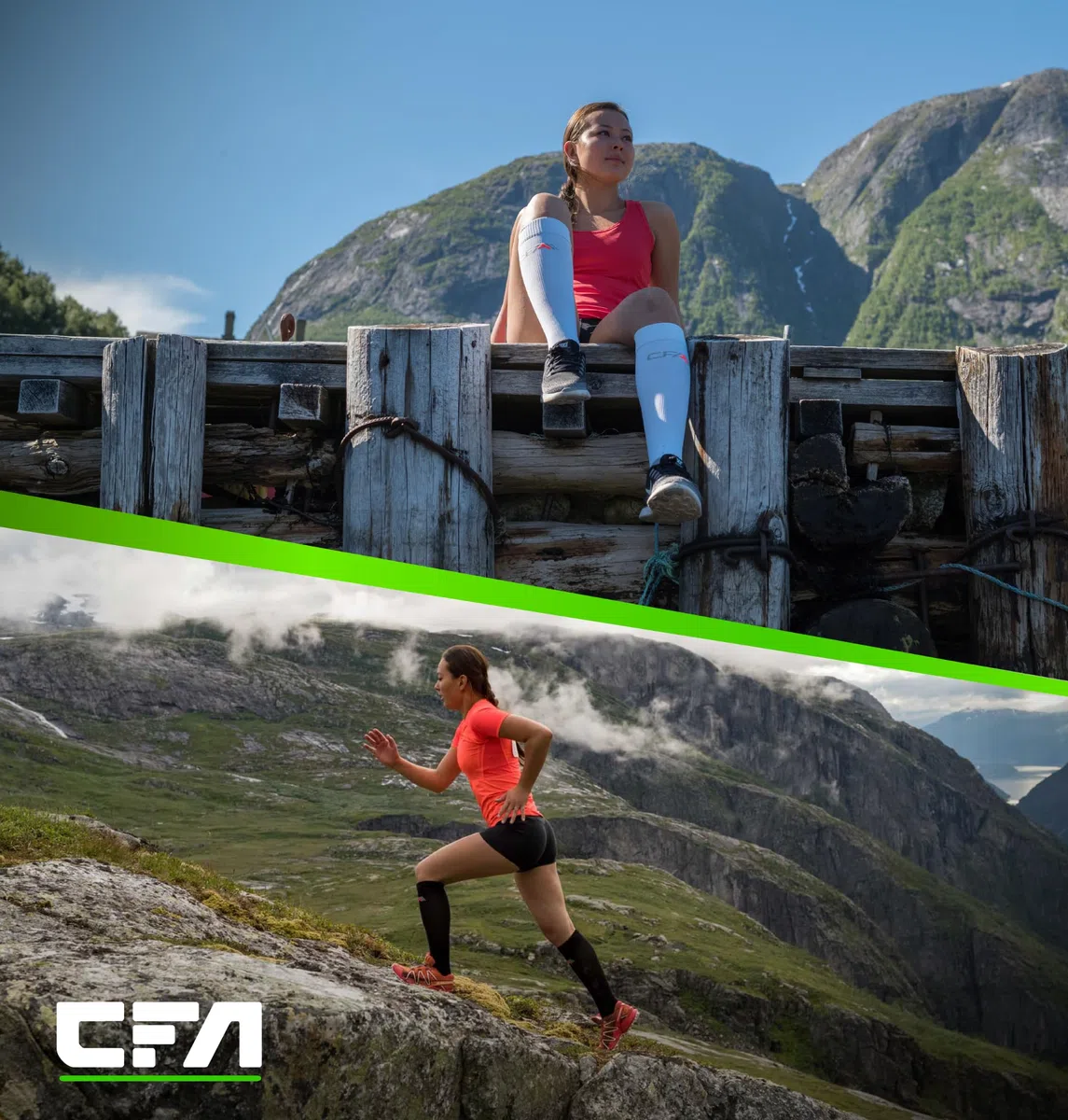 CFA V1 Calze Compressione Graduata Donna e Uomo | Calze Elastiche Sportive Per Circolazione, Vene Varicose, Gravidanza, Antitrombo, Ciclismo, Running | Made In EU FOR ATHLETES