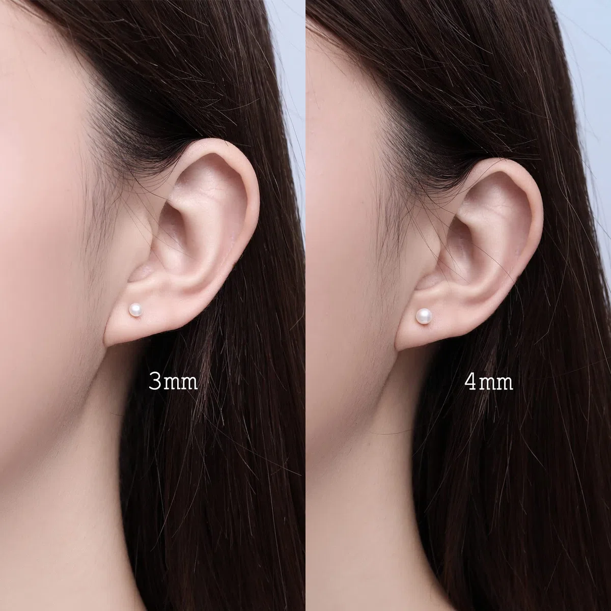 Orecchini con perle d'acqua dolce, piccoli mini 3 mm, 4 mm, 5 mm, vere perle d'acqua dolce coltivate in argento sterling 925, placcati in oro, per ragazze
