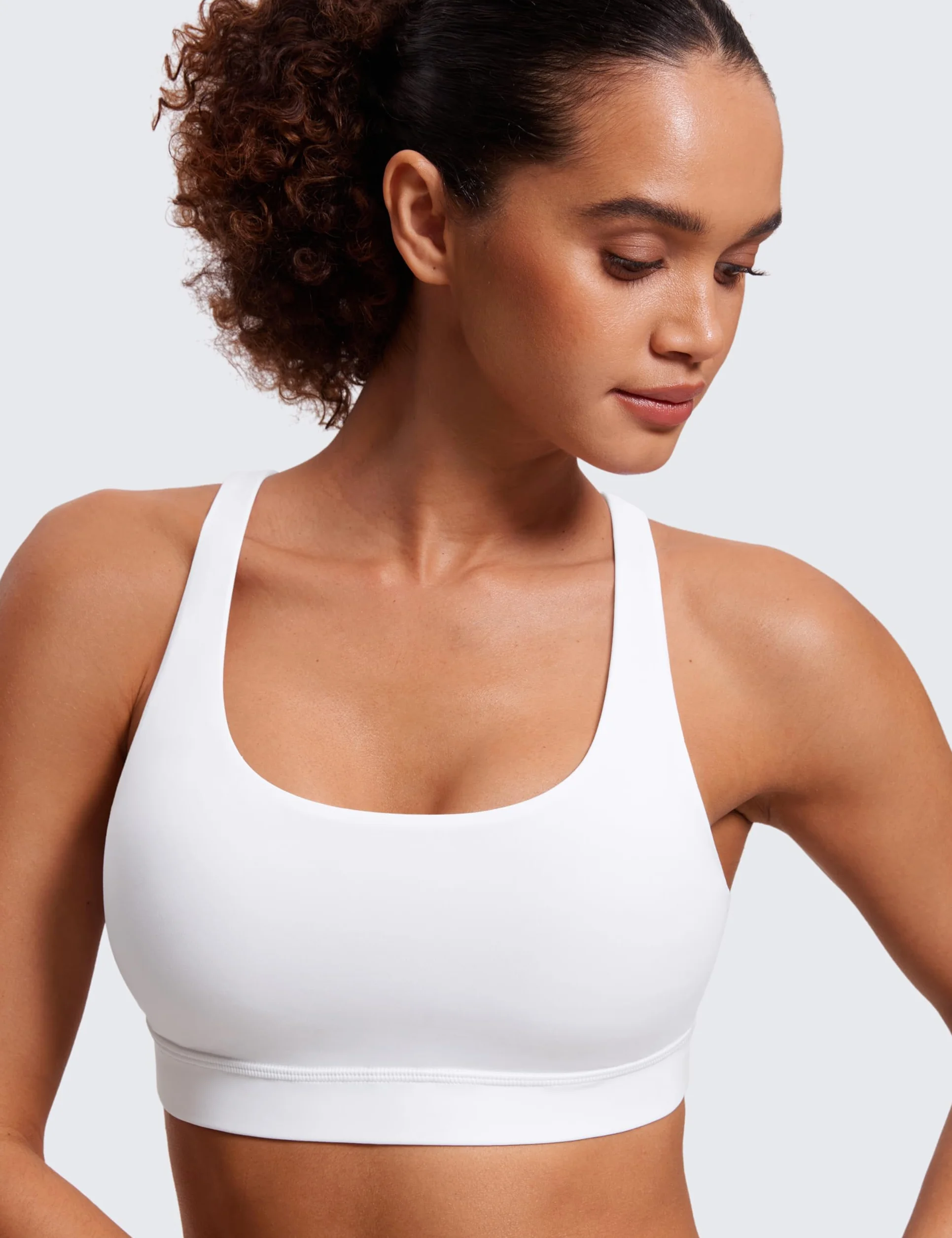 CRZ YOGA Naked Feeling Donna Reggiseno Yoga Imbottito Supporto Criss Cross Back Reggiseno Sportivo