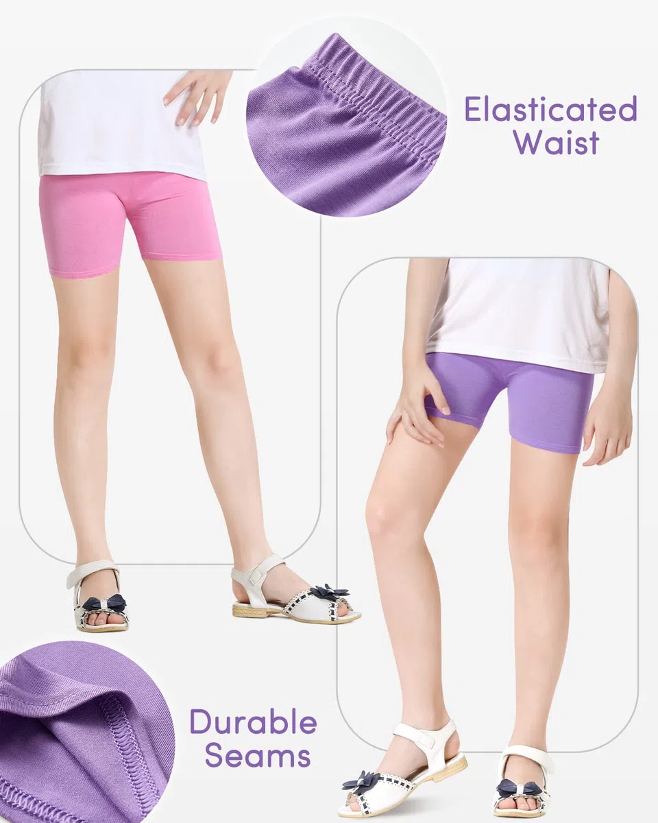 Domee Pantaloncini Shorts Leggings Corti Estivi Bambina Pacco da 8