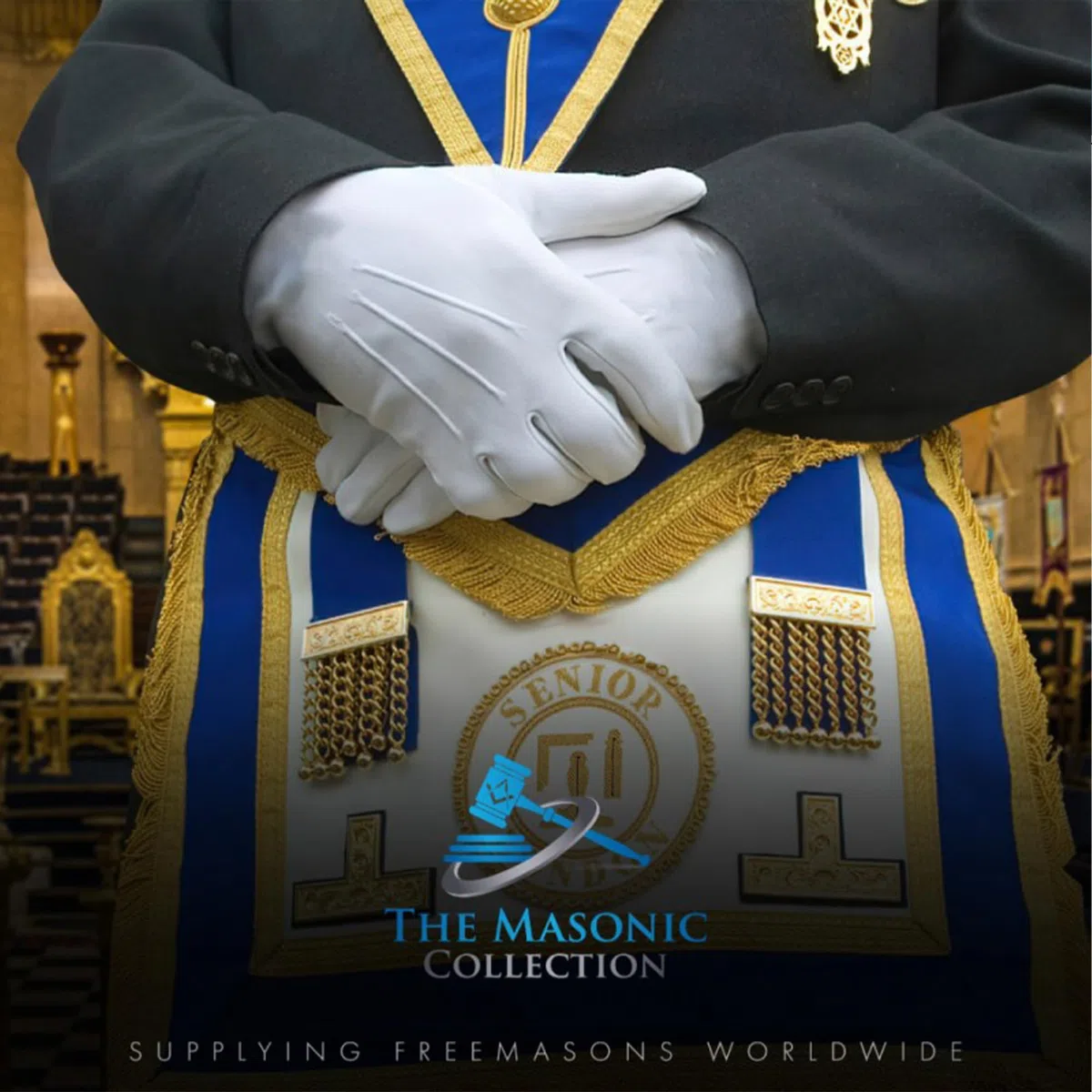 THE MASONIC COLLECTION - Guanti in pelle morbida al 100% - Bianchi - Lavare solo a mano - Regalo massonico per uomo