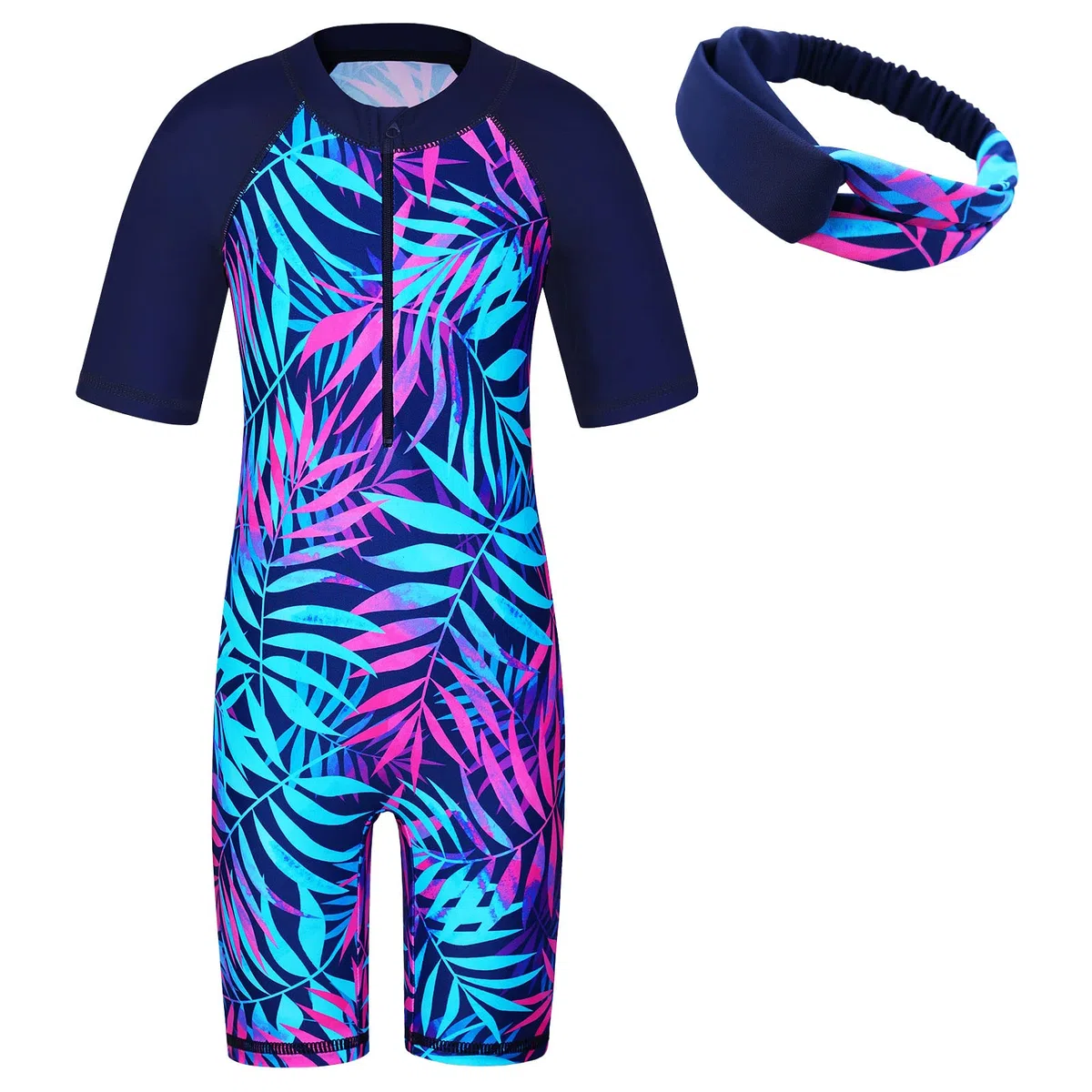 Ragazze Costume da Bagno Interi Manica Lunga Protezione Solare UV 50+ Bambino Rashguard 3-12 Anni
