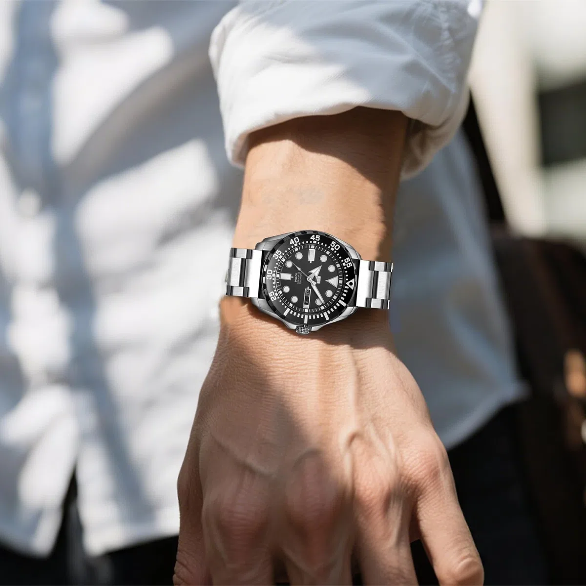 Cinturino di ricambio per orologio da polso, in acciaio inossidabile, opaco spazzolato, con doppia chiusura, per uomo e donna, 18 mm, 20 mm, 22 mm, 24 mm, nero, argento