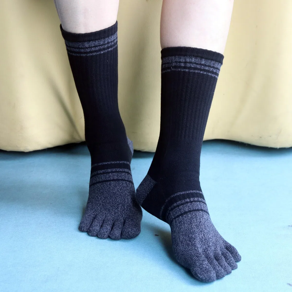 Calzini da uomo con dita in cotone, calzini da uomo, traspiranti, 4 paia