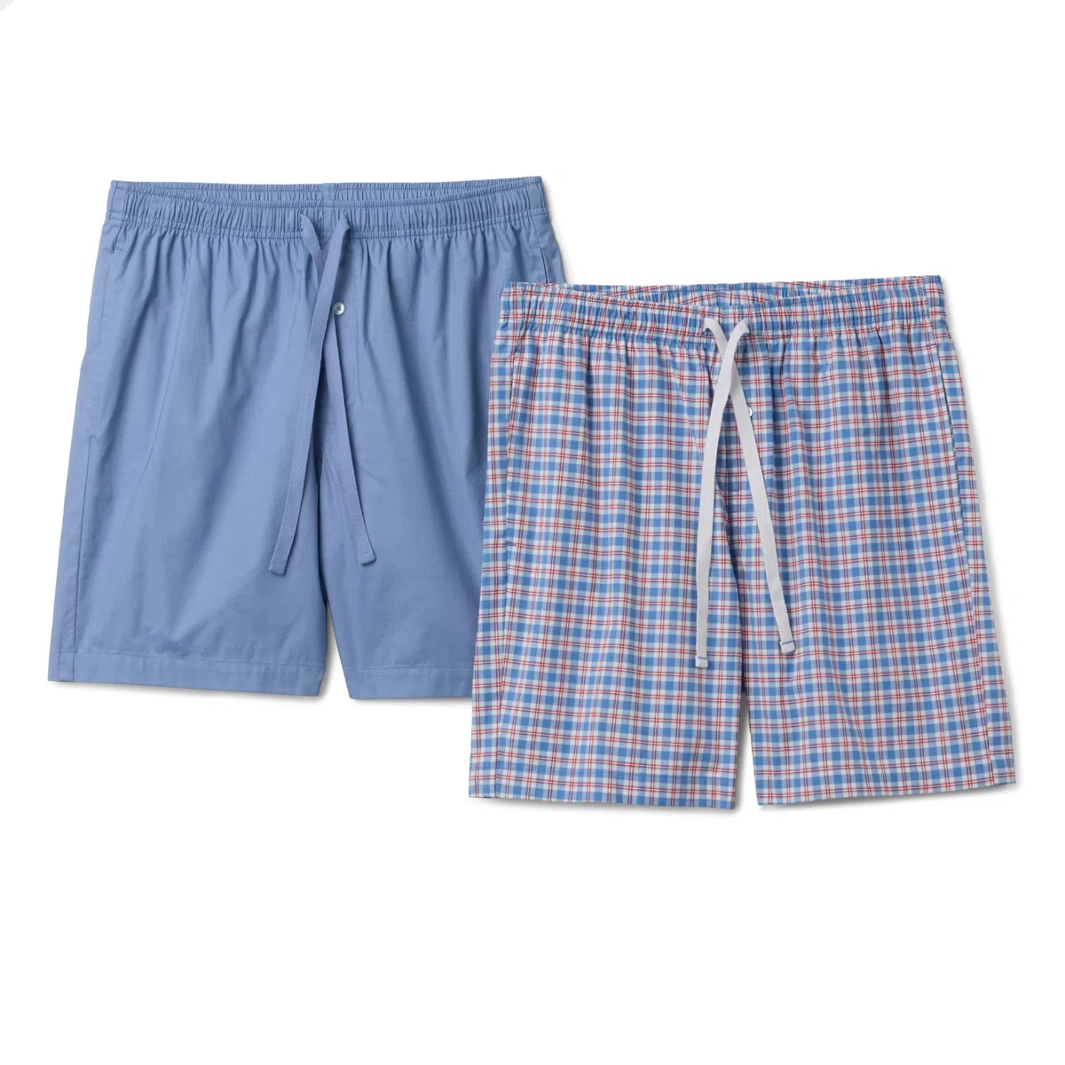 Amazon Essentials Pantaloncini del Pigiama da Casa in Popeline di Cotone Elasticizzato Uomo, Confezione de 2