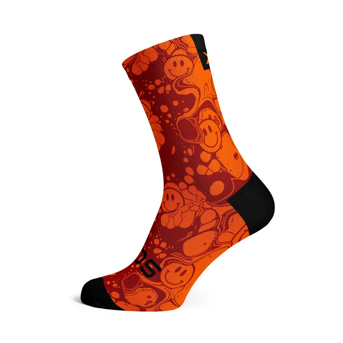 Neon Slide Orange Crew Socks