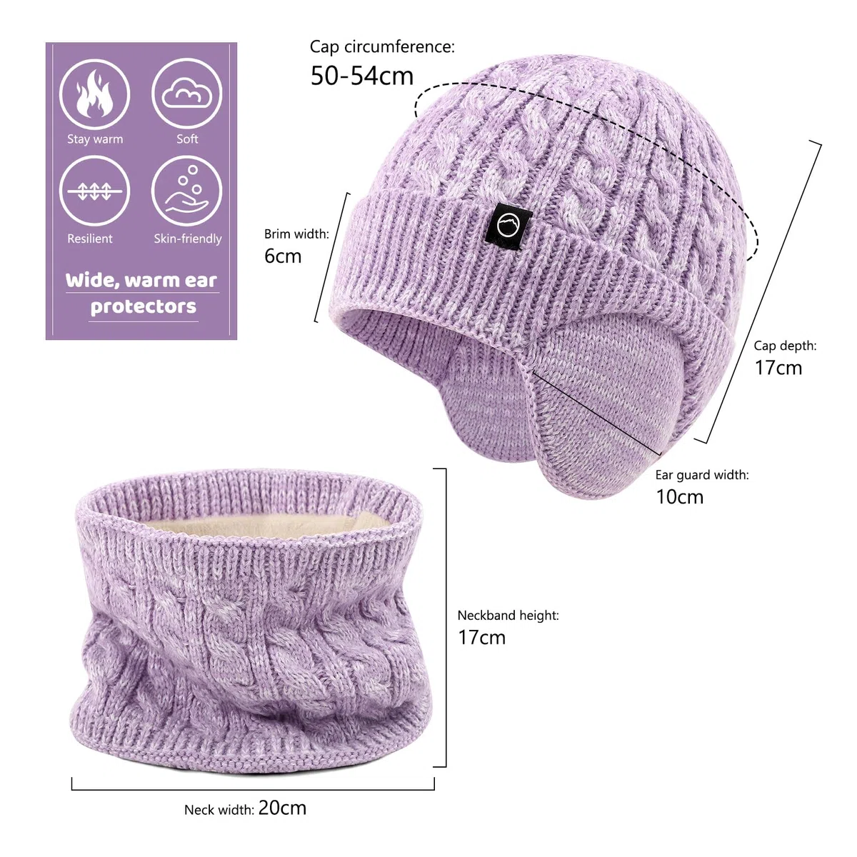 4-10 Anni Set di Cappello Scaldacollo e Guanti per Bambina Fodera in Fleece Berretto con Cuffia Guanti a Schermo Tattile