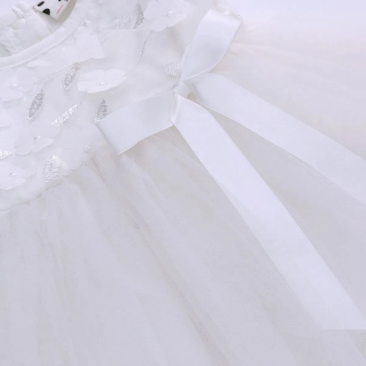 famuka Abiti da Bambina Abito da Battesimo Abito da Sposa Abiti da Battesimo di Compleanno per Matrimoni Principessa (12 Mesi, Bianco)