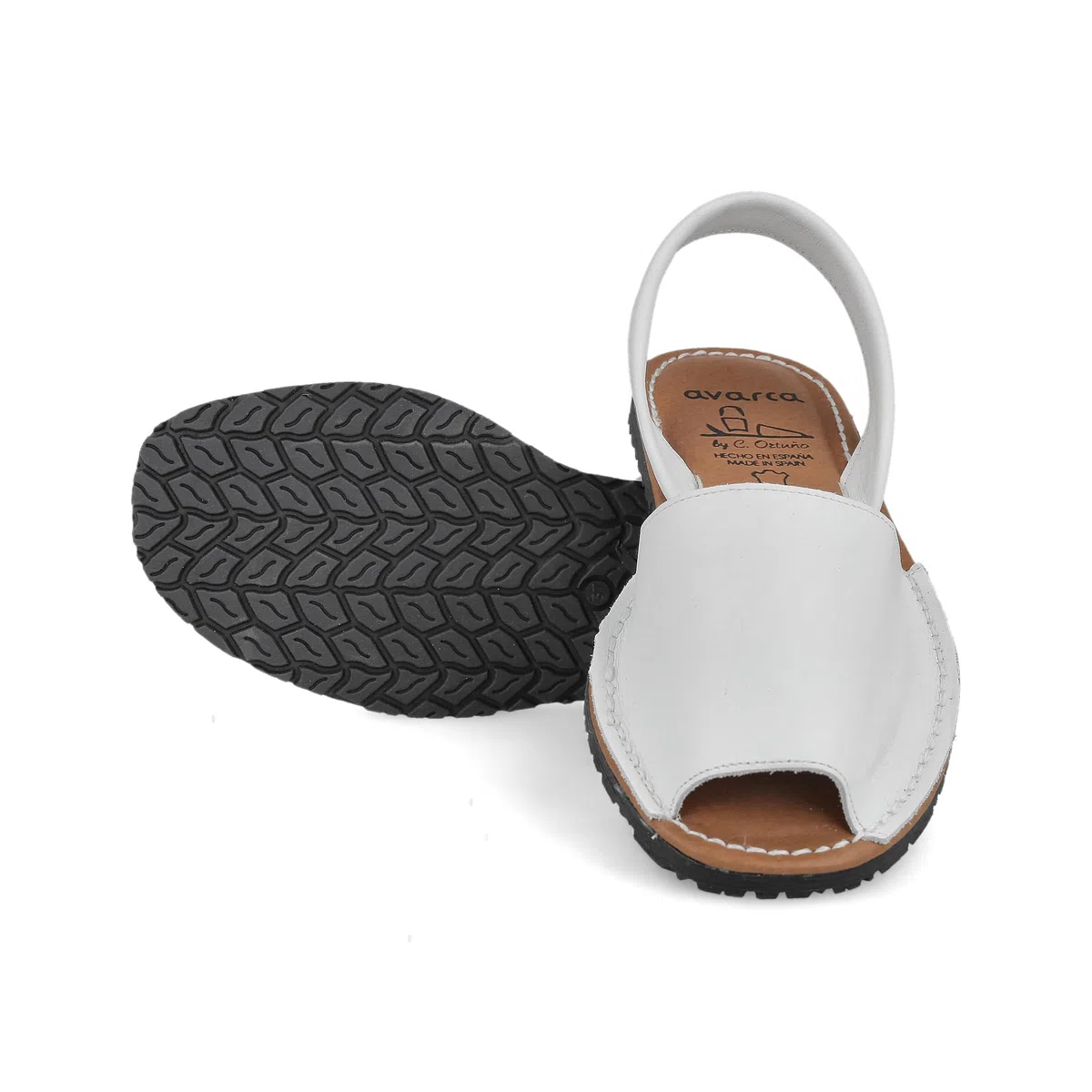 Menorquinas Avarcas per Donna Uomo Unisex Uomo Unisex. Menorcan Scarpe. Sandali Espadrilla Estivi. Articolo di Pelle della Spagna. Pianta Imbottita. Tallone Aperto. Bianco, Nero, Marrone