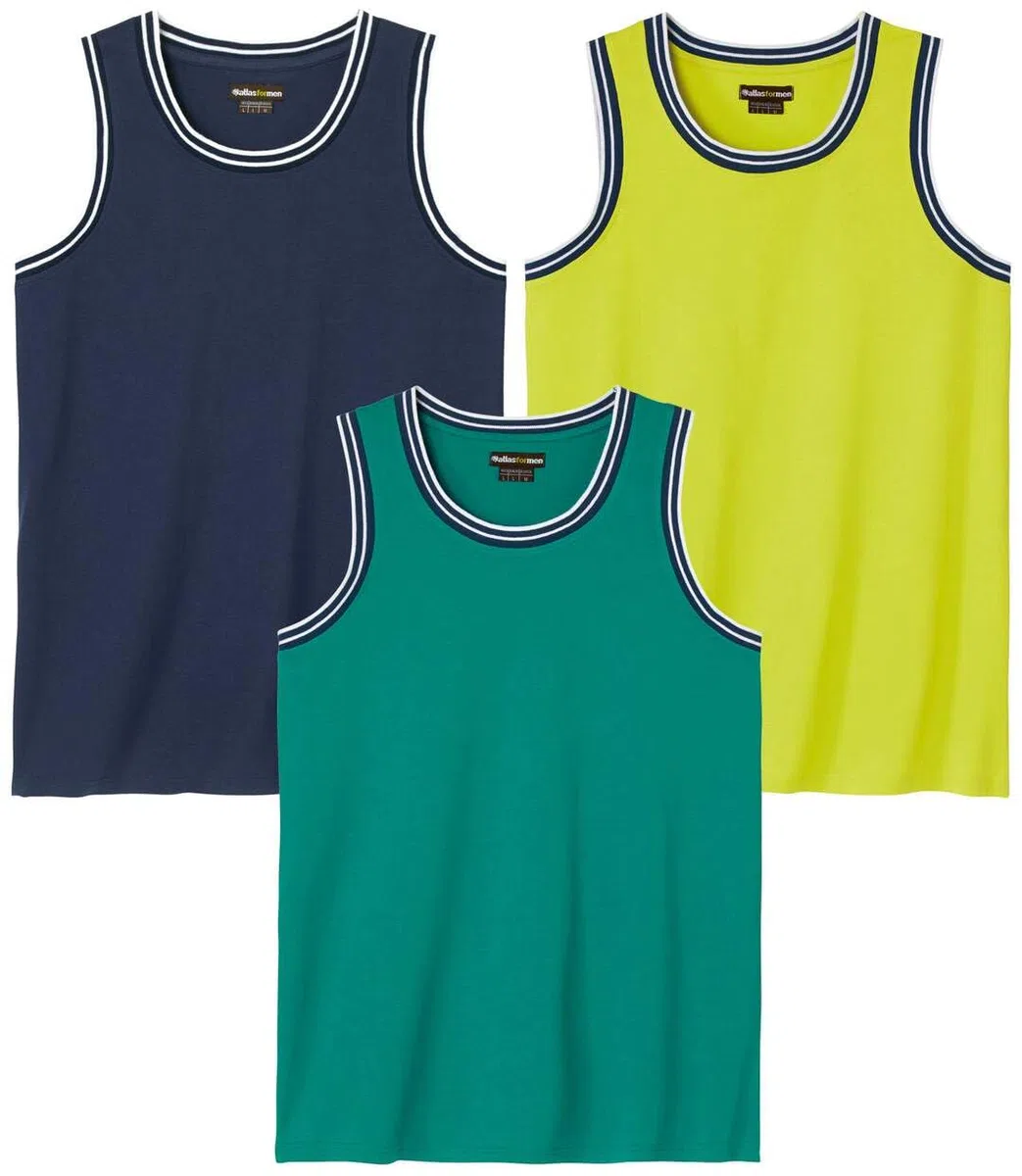 ATLAS FOR MEN - Set di 3 Magliette da Uomo - Disponibili nelle Taglie Grandi da M a 5XL