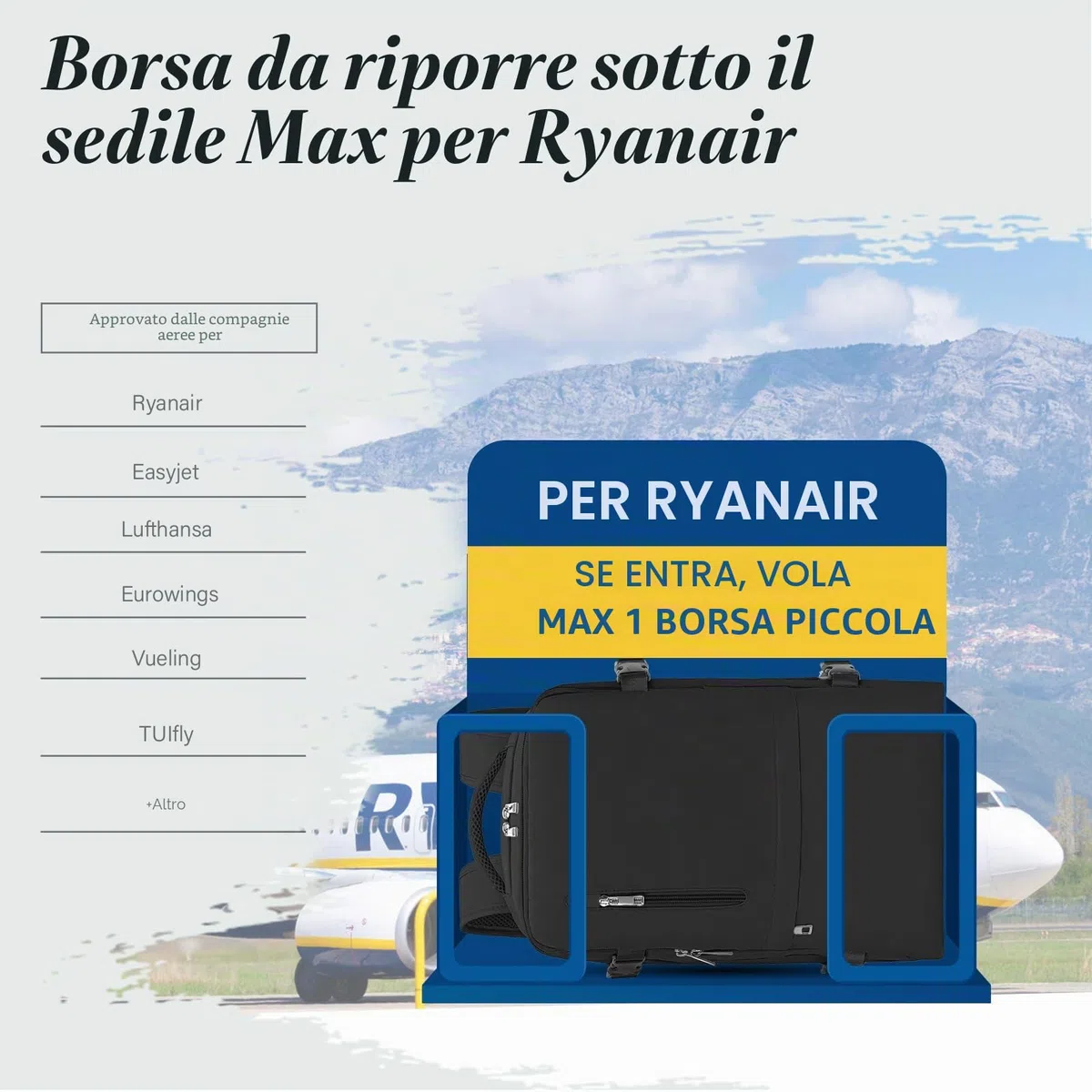 VMIKIV per Zaino Ryanair 40x30x20 Zaino da Viaggio Bagaglio a Mano per Wizz Air Zaini Casual per Vueling Aereo Borse Antifurto Donna Uomo Borse da Cabina per Scuola Università