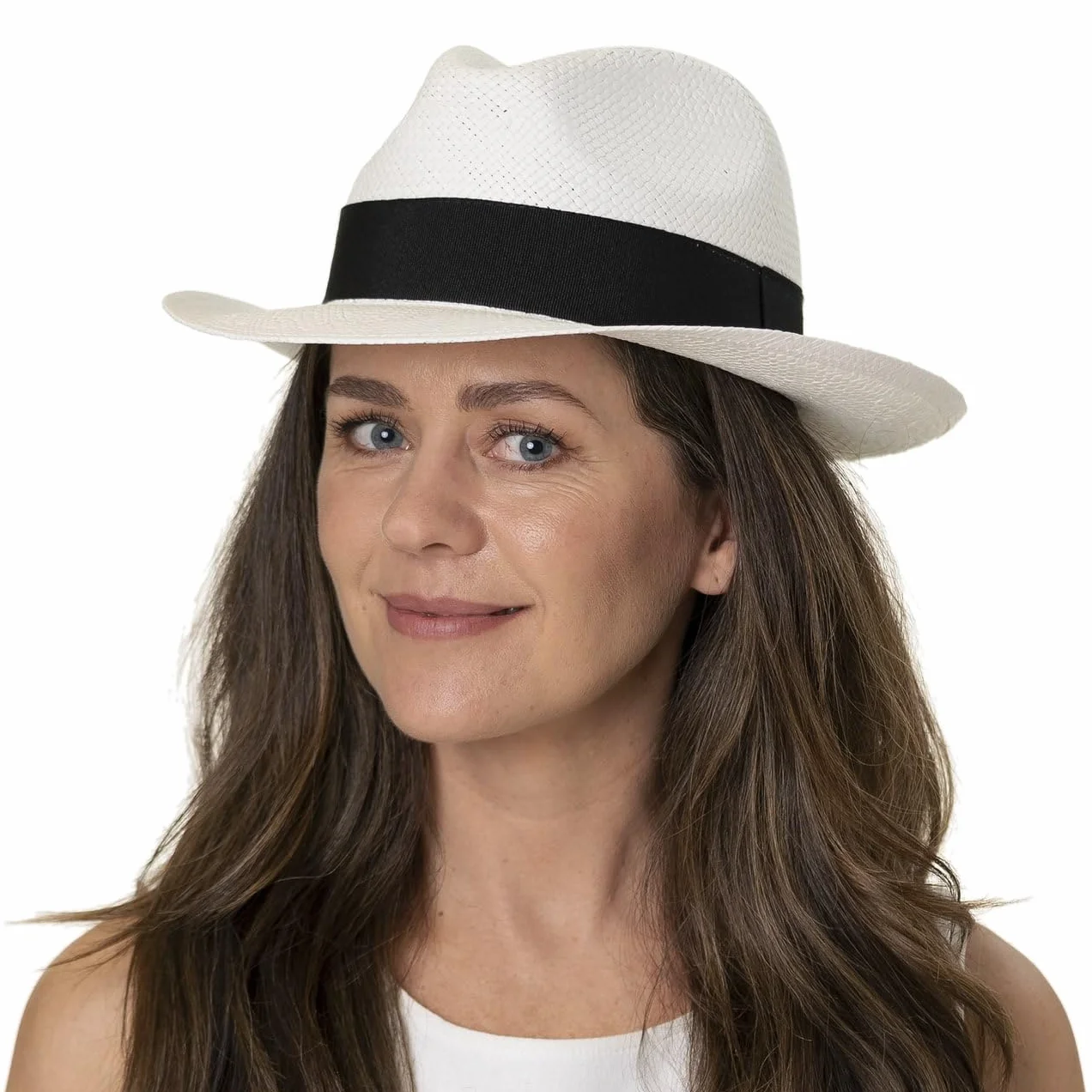 CAPPELLISHOP White Mountain Cappello di Paglia Bogart Fedora Prodotto in Italia Uomo Primavera Estate