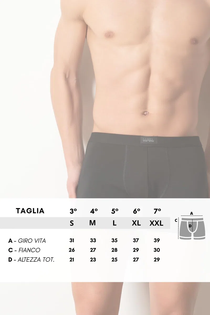 Liabel Boxer Uomo Cotone Elasticizzato (Confezione da 6) Mutande Uomo Boxer in Cotone Bielastico – Taglie M-XXL