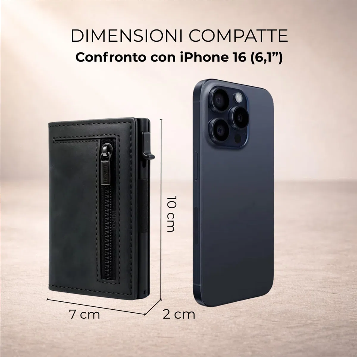 Bluvella 2.0 Portafoglio Uomo Compatto con Protezione RFID, Porta Carte Slim con Accesso Rapido, Porta Monete con Zip e Chiusura Magnetica, Design Elegante e Funzionale (Nero)