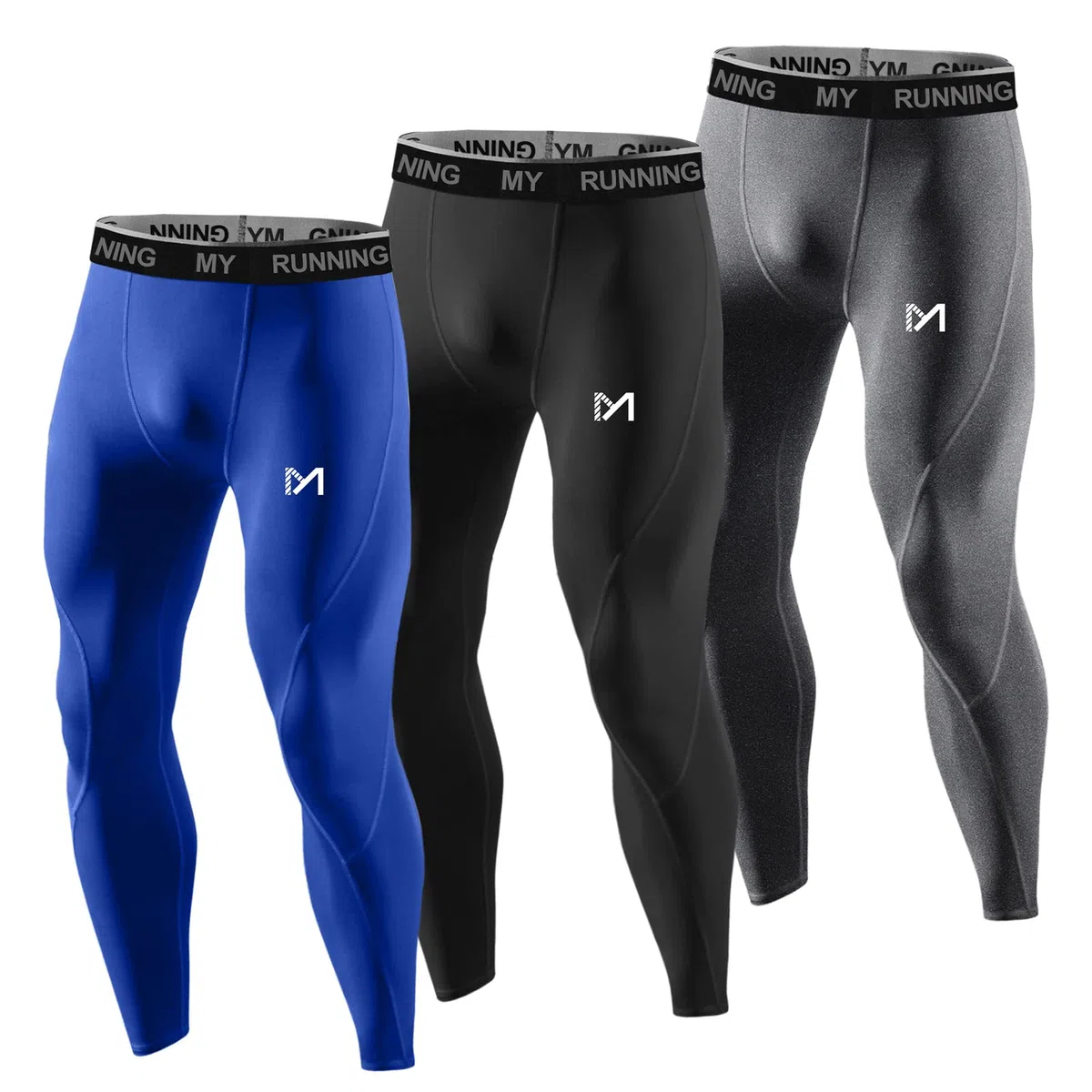 MEETYOO Leggings Uomo, Calzamaglie Sportive Pantaloni Fitness Compressione Baselayer per Jogging Ciclismo Running