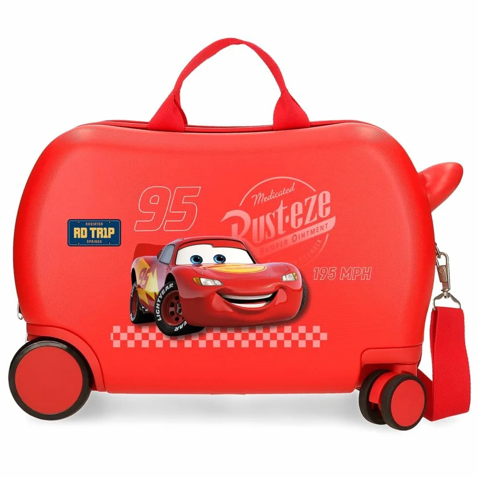 Joumma Bags, Disney Cars RD Trip, valigia da cabina, valigia per bambini, in ABS, materiale rigido e leggero, doppie ruote girevoli multidirezionali, chiusura a combinazione laterale.