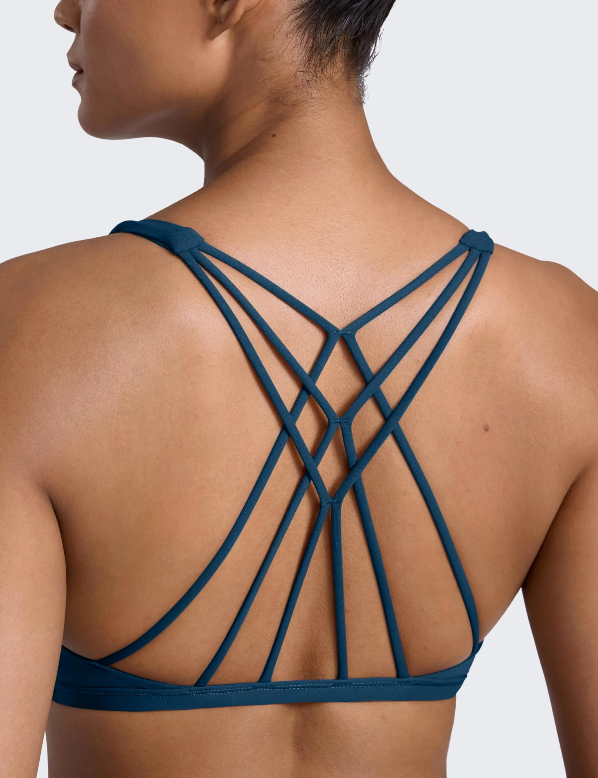 CRZ YOGA Donna Reggiseno Sportivo Yoga Imbottite Rimovibili Multi Strap