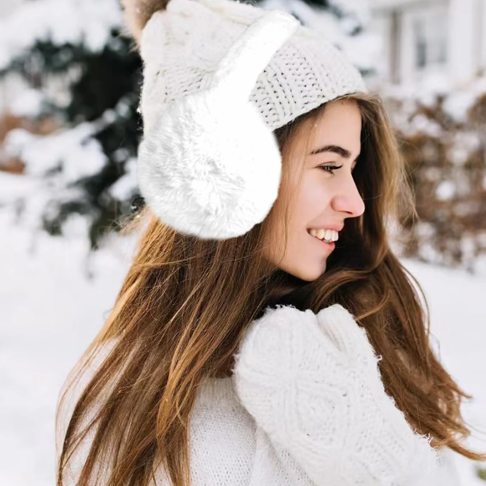 Paraorecchie da Donna, Paraorecchie in Peluche Invernali, Pieghevoli Copri Orecchie Caldo Invernale, Scaldini protezioni per Orecchie Inverno Scaldaorecchie in pelliccia sintetica