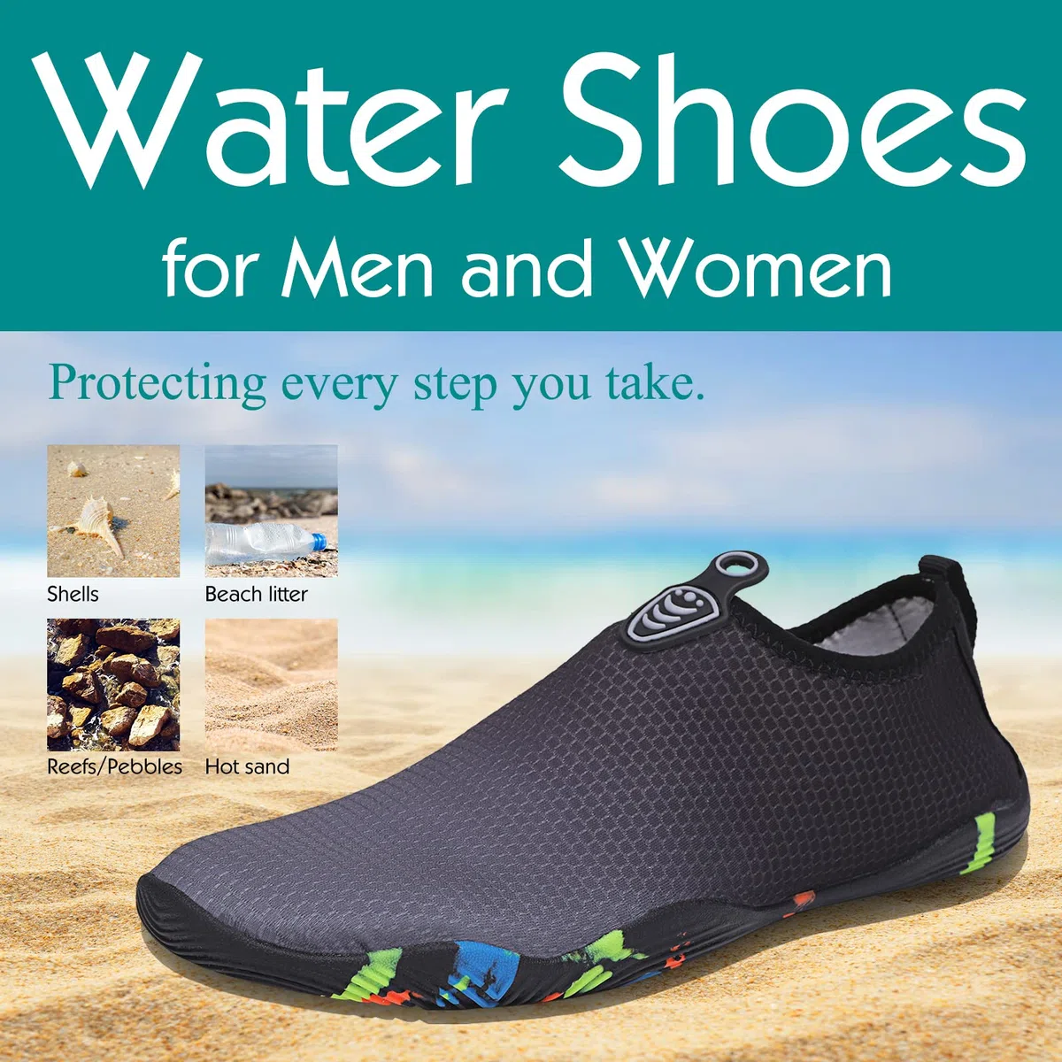 Baofular Scarpe da Scoglio Uomo Donna Scarpe Mare Traspiranti Scarpette da Scoglio Antiscivolo Scarpe da Acqua per Spiaggia Piscina Immersione Yoga Sport Acquatici Gr.35-46