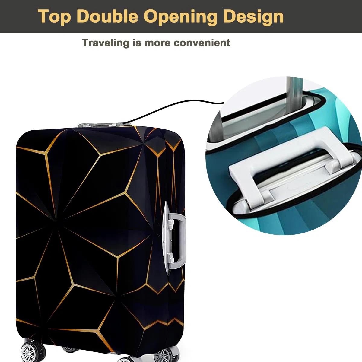 FANSU Copri Valigia per 29-32 Pollici, Elastica Copri Trolley 3D Luggage Cover Chiusura con Cerniera, Trolley Protector Cover Grande Valigia Antipolvere Lavabile Copertura