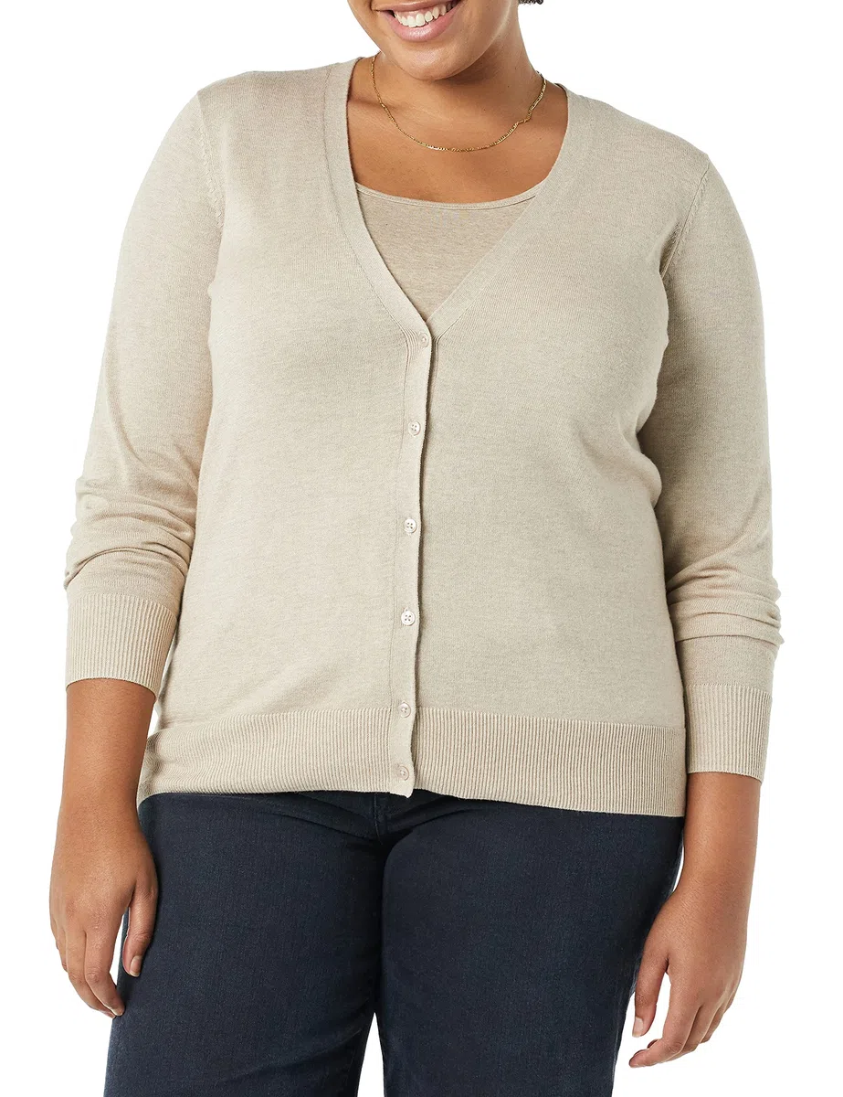 Amazon Essentials Felpa Cardigan Leggera Donna