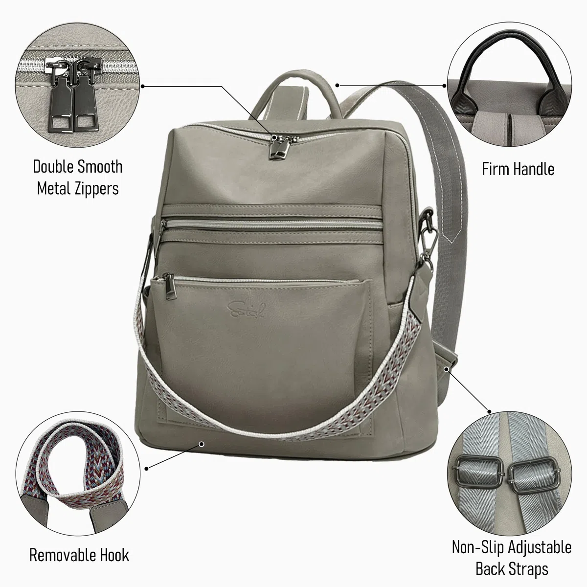 Donna Borse a Zaino Borsa a Zainetto Tracolla Zaini, Casual Daypack 2 in 1 Set Viaggio Impermeabile Antifurto per Lavoro Scuola Tracolla