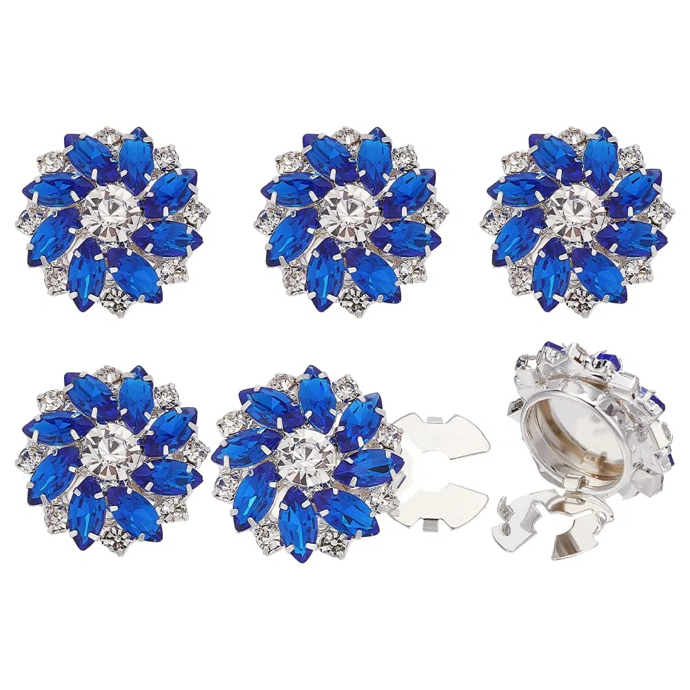 FINGERINSPIRE 6 Pz Copri Bottoni con Strass da Donna 25.5mm di Diametro a Forma di Fiore Bottoni a Pressione Staccabili in Lega Clip per Gioielli per Vestiti Abiti Camicie Decorazioni