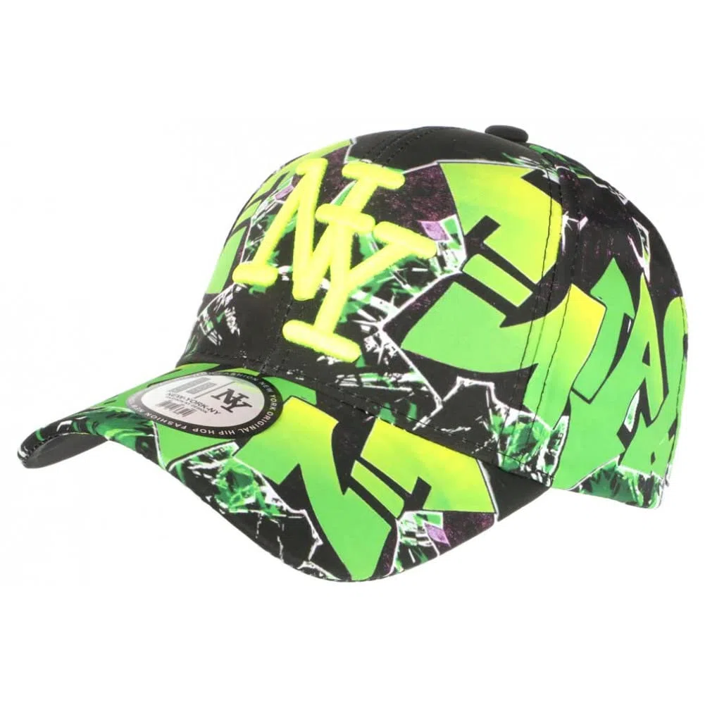 Hip Hop Honour Berretto da baseball Larsy da 7 a 12 anni, colore verde fluo e nero, taglia unica, verde