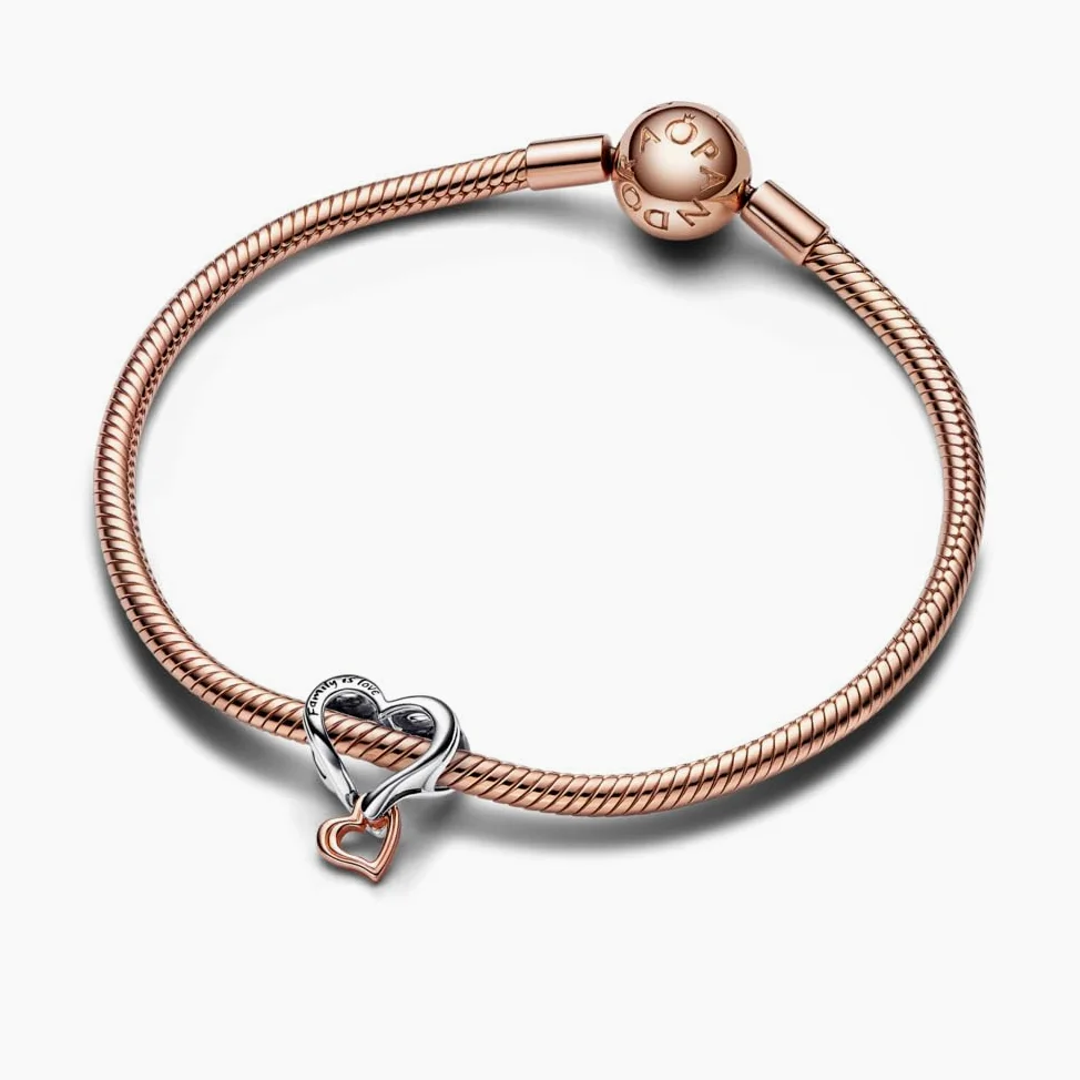 PANDORA Moments - Charm bicolori in argento sterling e placcati in oro rosa 14k