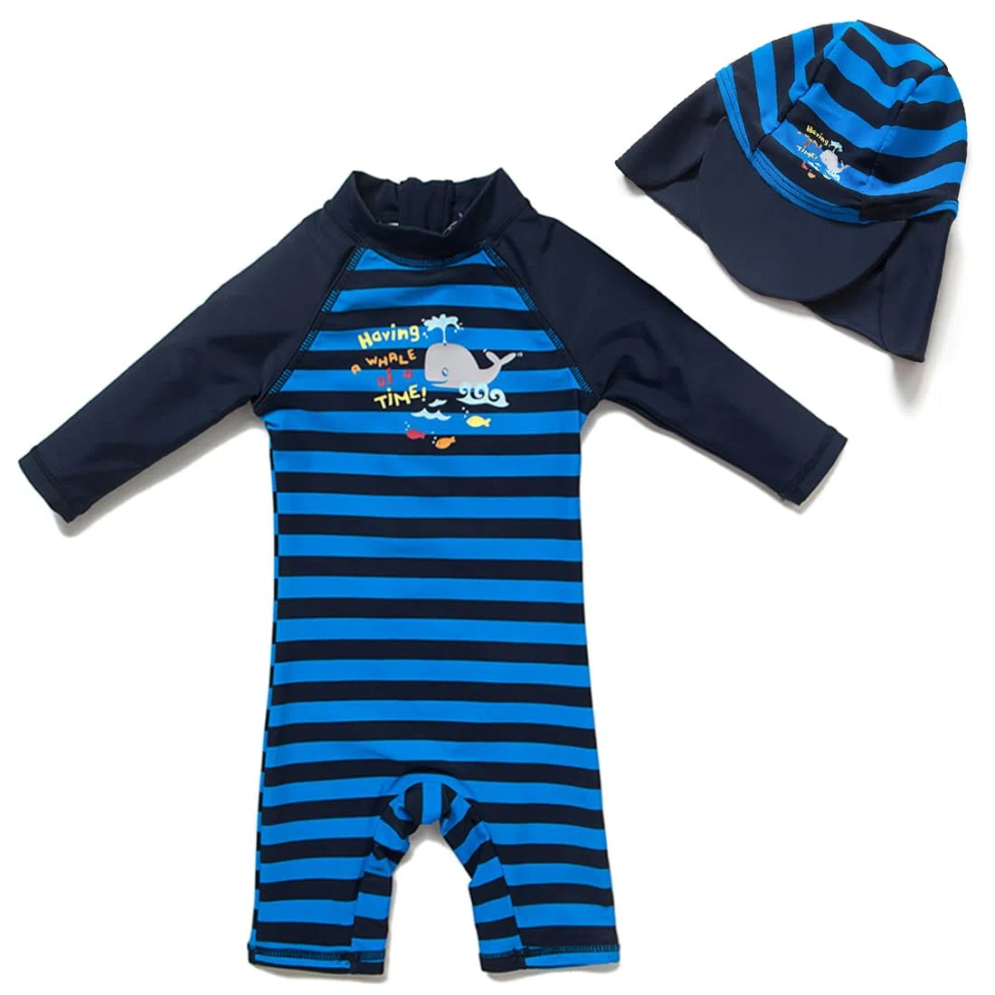 upandfast Costume da Bagno Intero per Bambini con Cappello da Sole UPF 50+ Protezione Solare Muta da Surf per Bambini