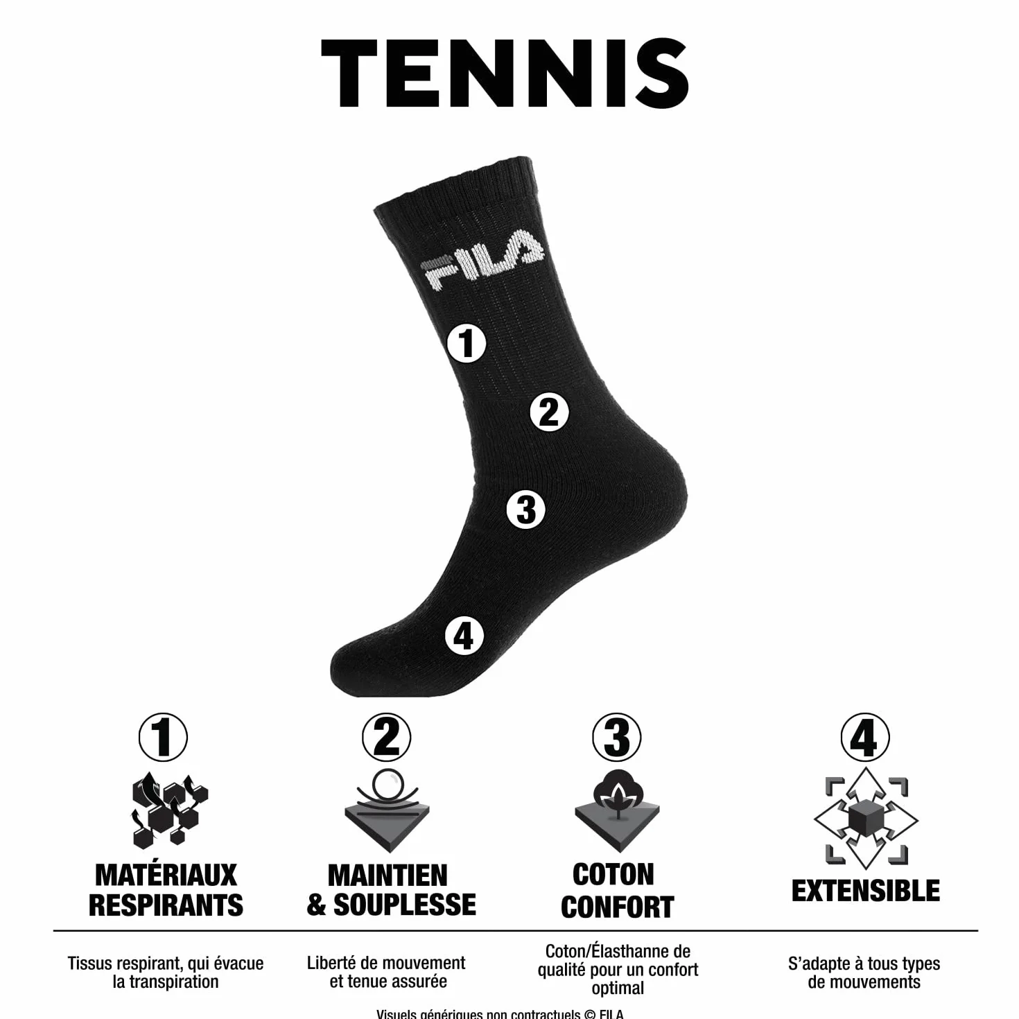 Fila Fila Chaussettes Fila/Am/Tnx12 Calze Sportive Uomo (Pacco da 12)