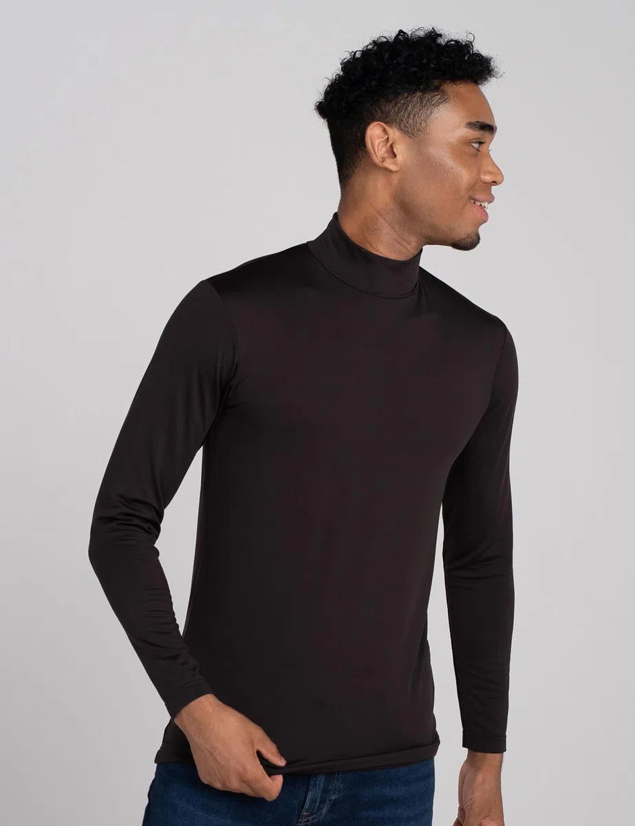 LAPASA Maglia Termica da Uomo con Collo Alto Finto in Micropile - Abbigliamento Termico Traspirante Maniche Lunghe Fodera in Pile Strato Base M102/M123/M132