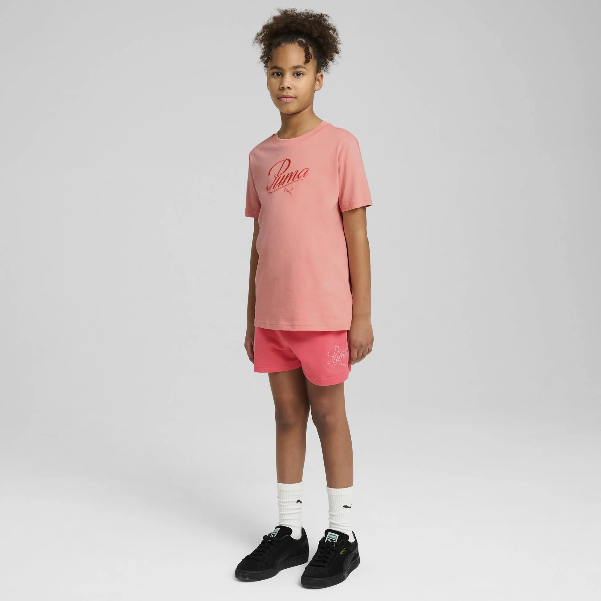 PUMA - Ess Script Shorts G, Pantaloncini Lavorati a Maglia Bambine e Ragazze