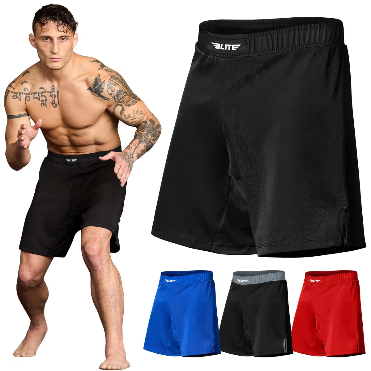 Black Jack - Pantaloncini da Combattimento MMA da Uomo, per Arti Marziali, Jiu Jitsu Brasiliano Senza Kimono, Grappling