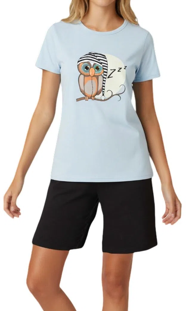In One Clothing - Pigiama corto da ragazza, morbido jersey singolo in 100% cotone e pantaloni a forma di bermuda