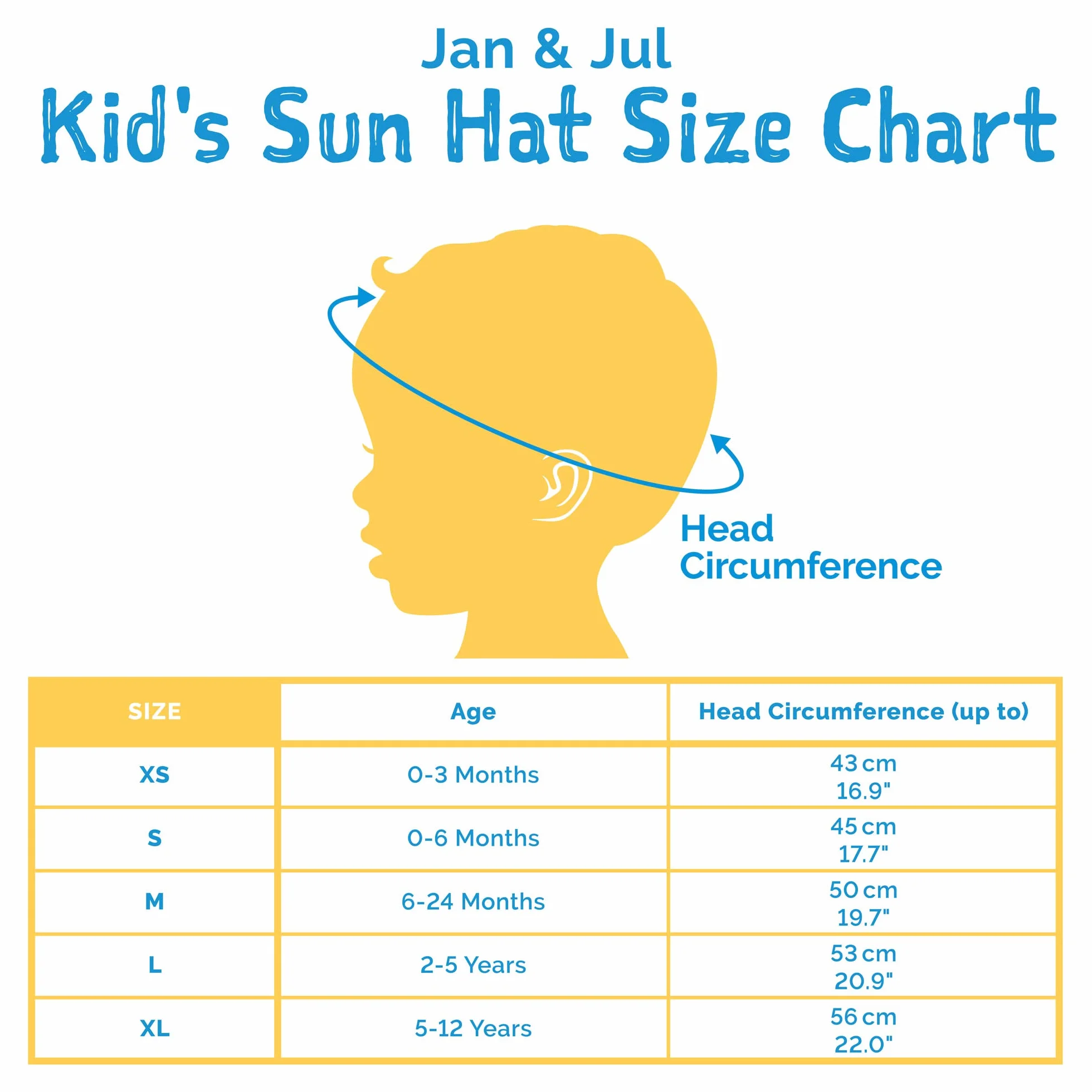 Jan & Jul Grow-with-Me Cappello da Sole in Cotone con Tesa Grande, per Neonati e Bambini